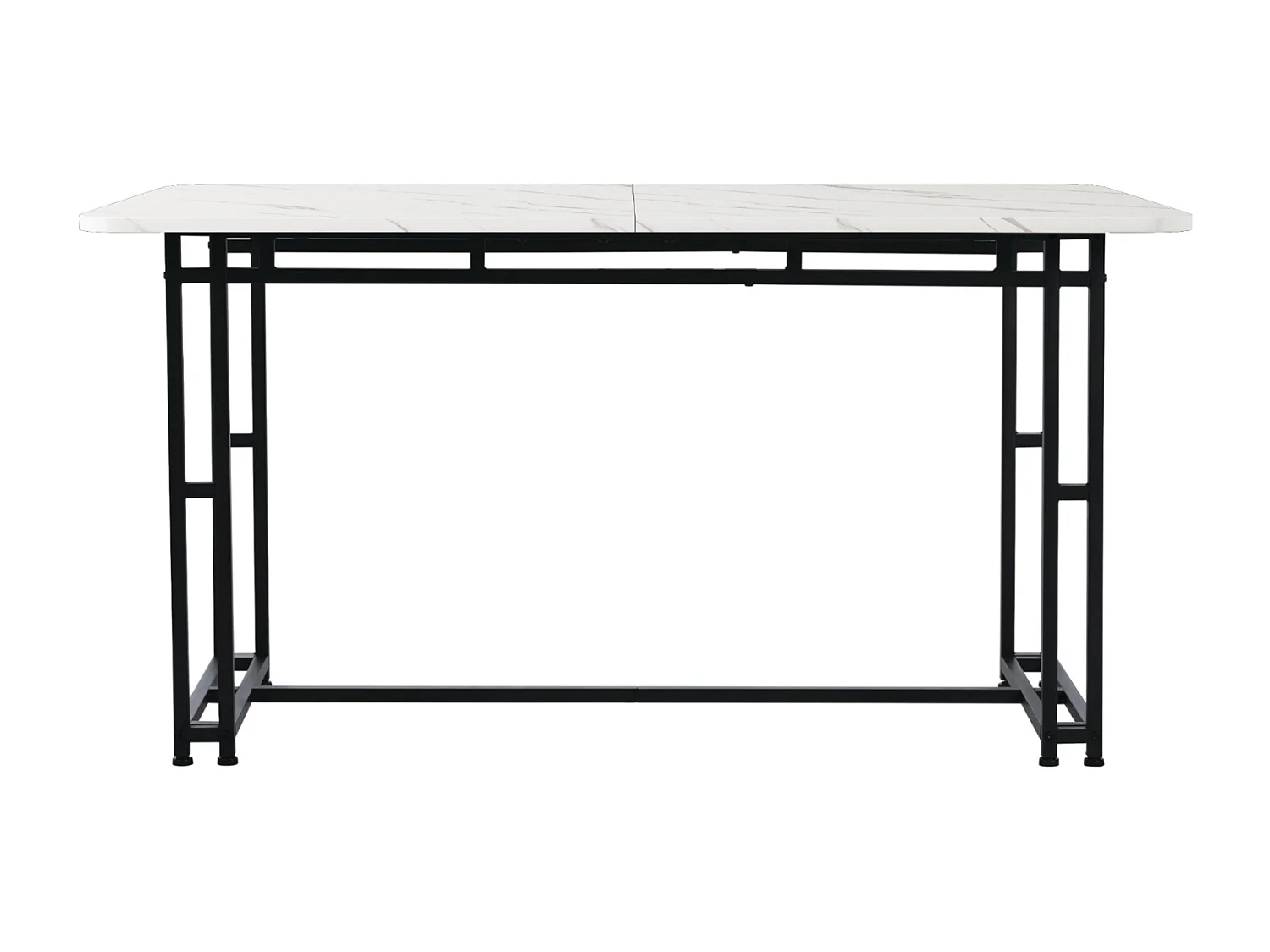 Rechthoekige eettafel 120x70cm - Lichte luxe stijl marmeren blad metalen frame voor eetkamer woonkamer, zwarte tafelpoten