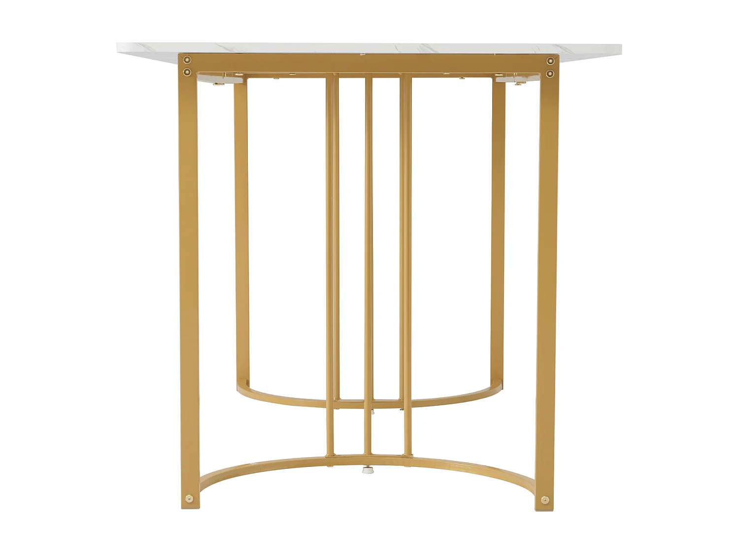 Tavolo da pranzo 140 x 80cm, tavolo rettangolare, base in metallo, per sala da pranzo soggiorno, oro