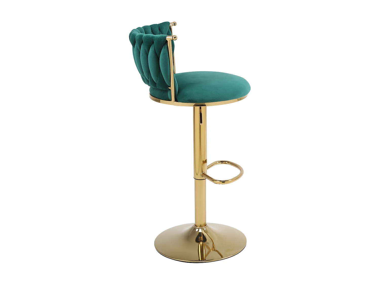 Lot de 2 tabourets de bar, pivotante, hauteur réglable, pied en metal, 40x42x81-102.9cm, vert