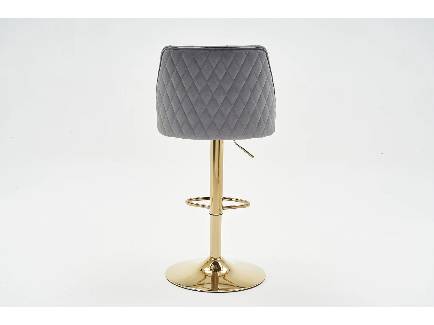 Lot de 2 tabourets de bar pivotante, hauteur réglable, avec dossier et repose-pieds, adapté aux bars, cuisines, en velours, gris