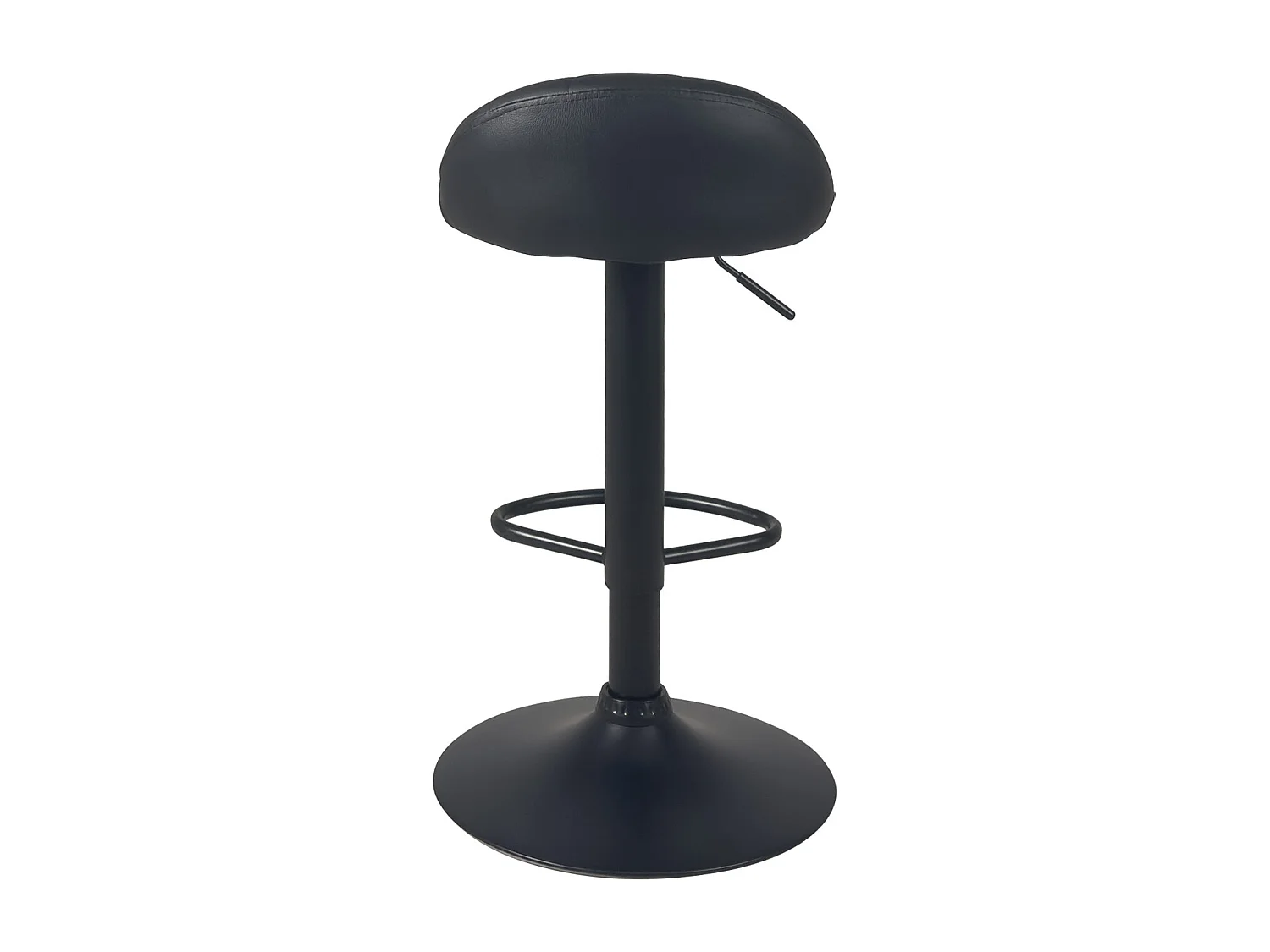 Lot 2 tabourets de bar cuisine simili cuir pivotant hauteur réglable pied noir SATI+ (Noir)