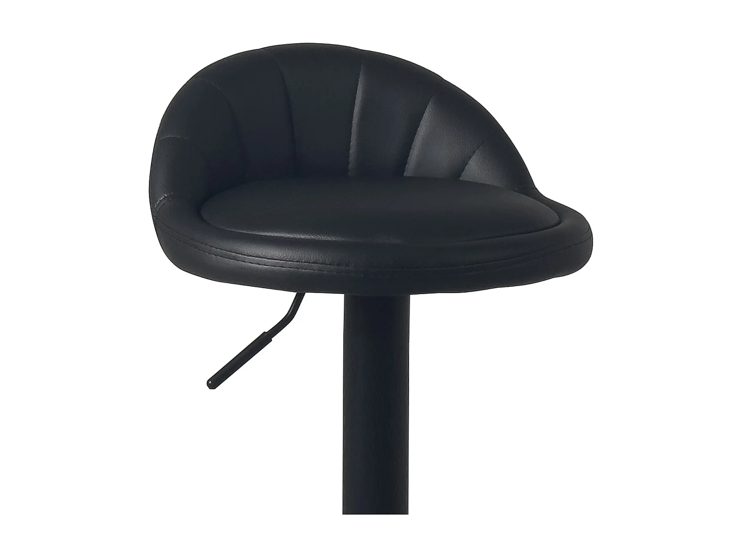 Lot 2 tabourets de bar cuisine simili cuir pivotant hauteur réglable pied noir SATI+ (Noir)