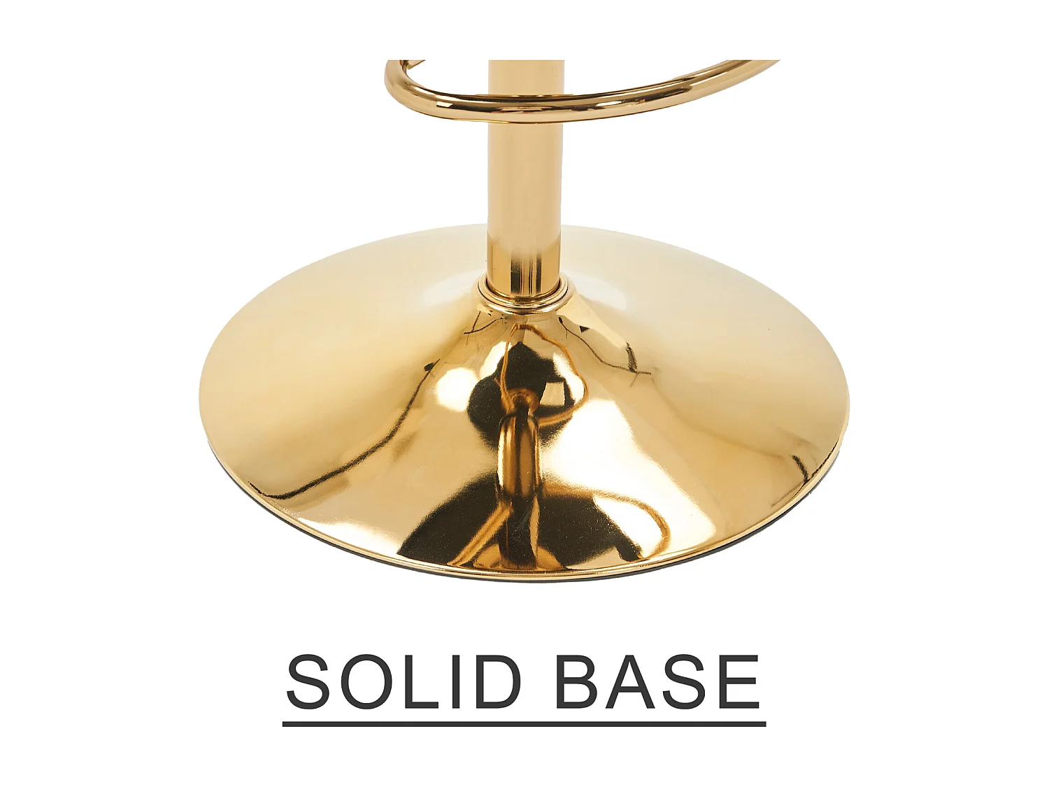 Set van 2 barkrukken, draaibaar, in hoogte verstelbaar, hefkruk met centrale rugleuning en gouden voetenbank, zwart