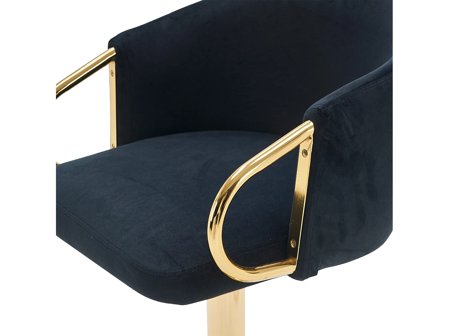 Lot de 2 tabourets de bar, rotatif, réglable en hauteur, tabouret élévateur avec dossier central et repose-pieds doré, noir