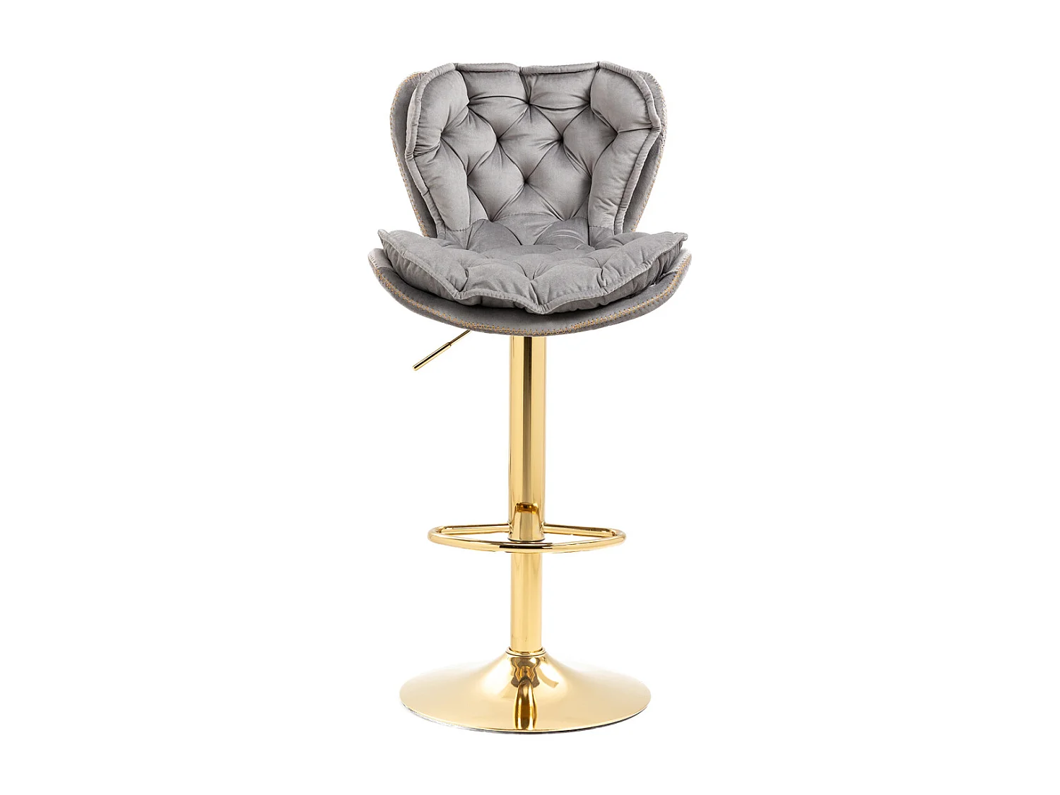 Set van 2 draaibare barkrukken 55x46x92-112cm, verstelbare barkrukken met voetenbank voor keuken eetkamer unieke stijl, grijs