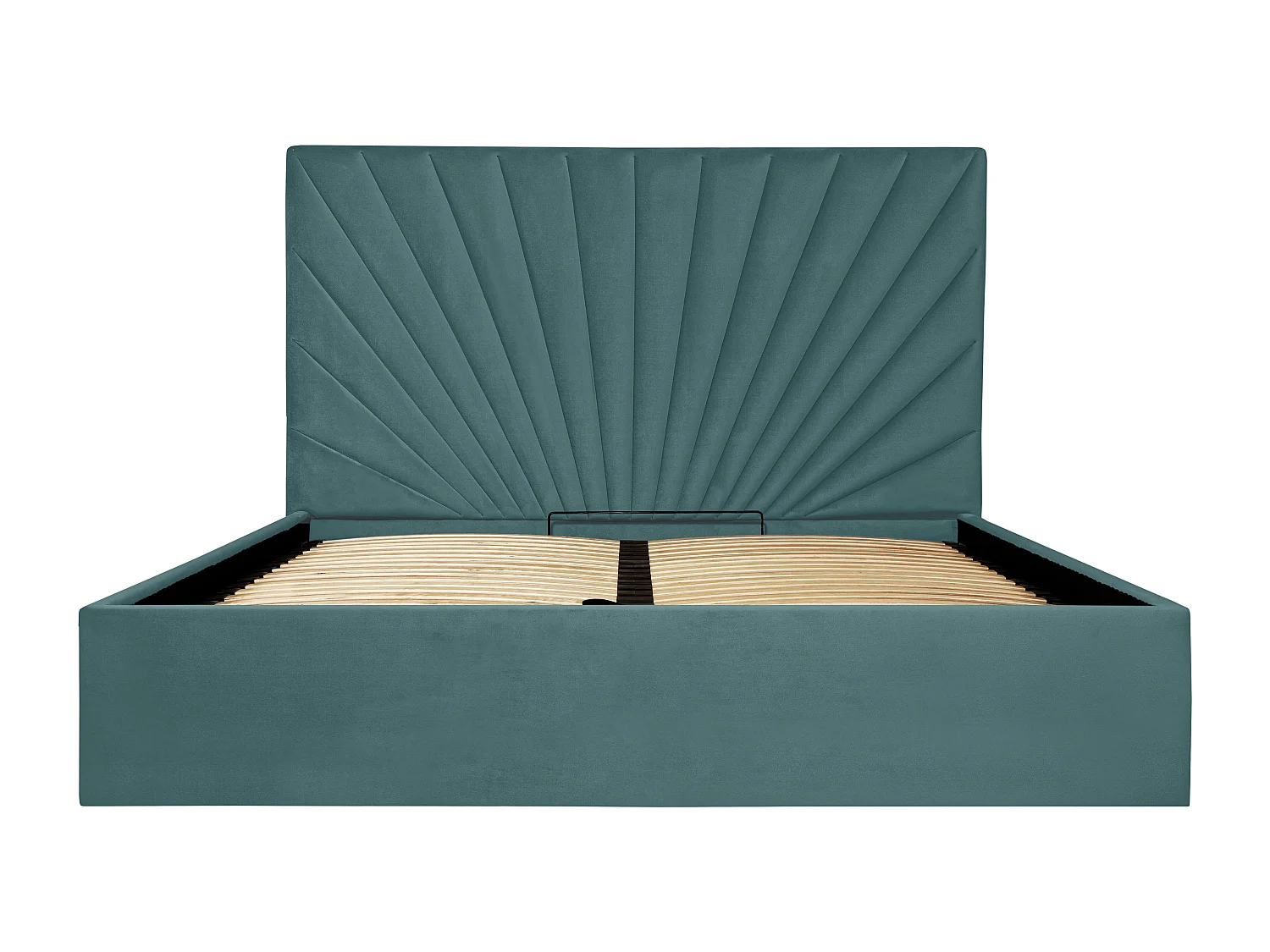 Lit coffre 160 x 200 cm - Velours - Bleu canard + Matelas - RILIODA de Pascal Morabito