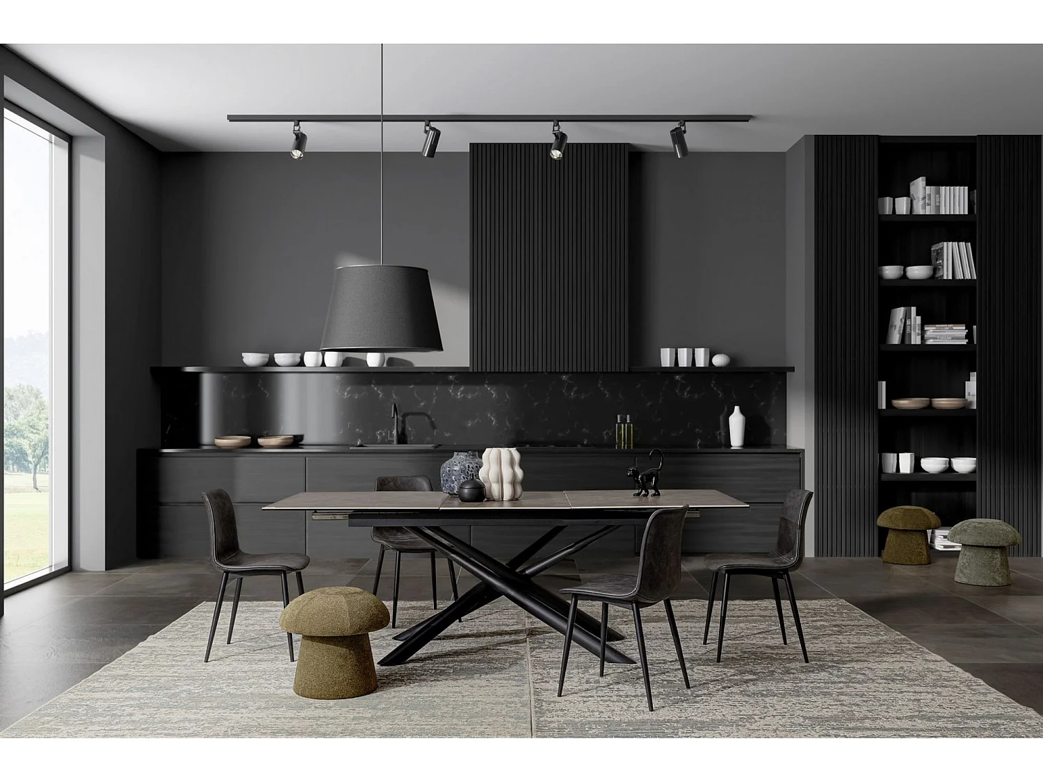 Pouf rond en tissu avec rangement D45 - CHUPS