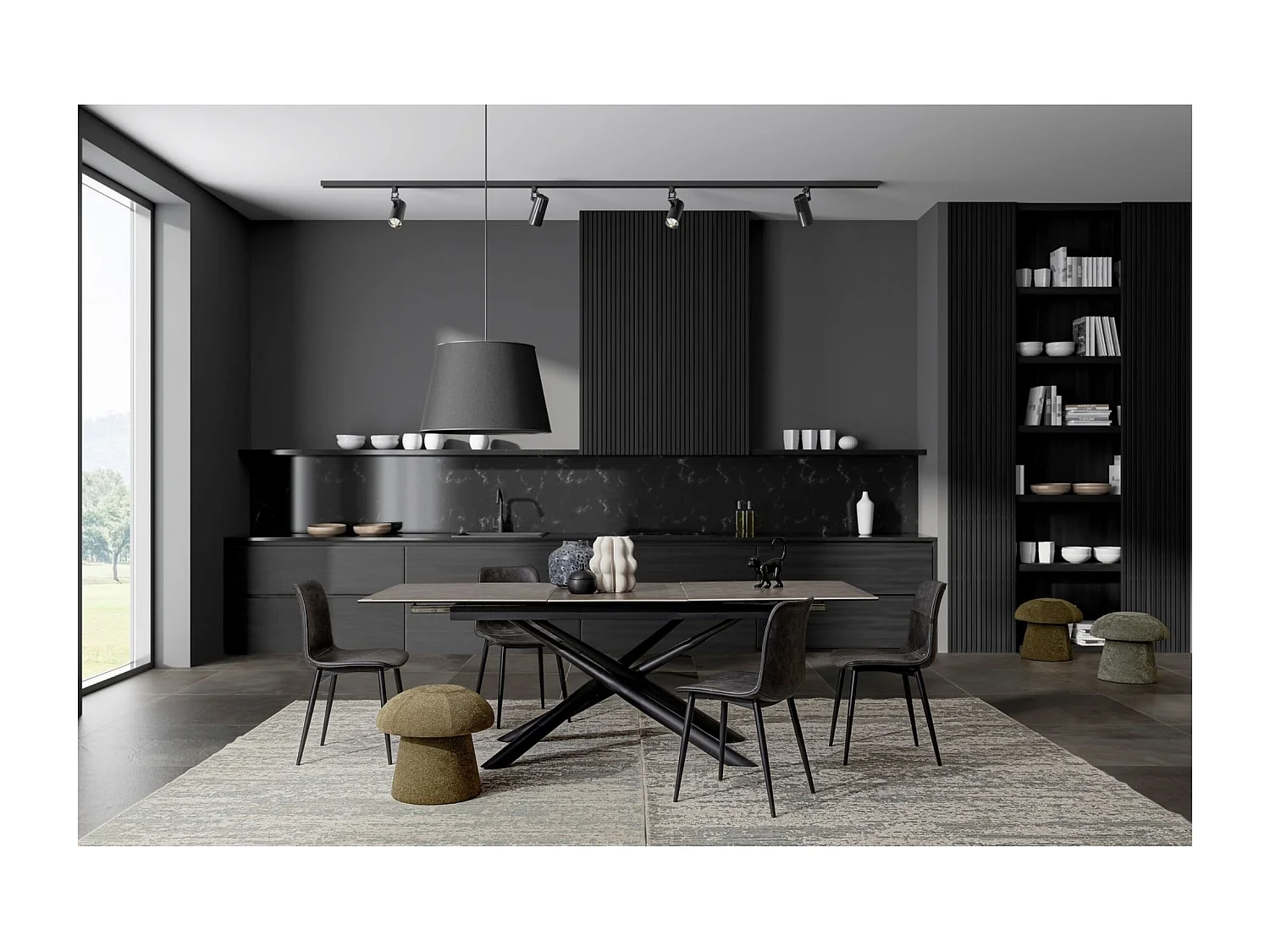 Pouf rond en tissu avec rangement D45 - CHUPS