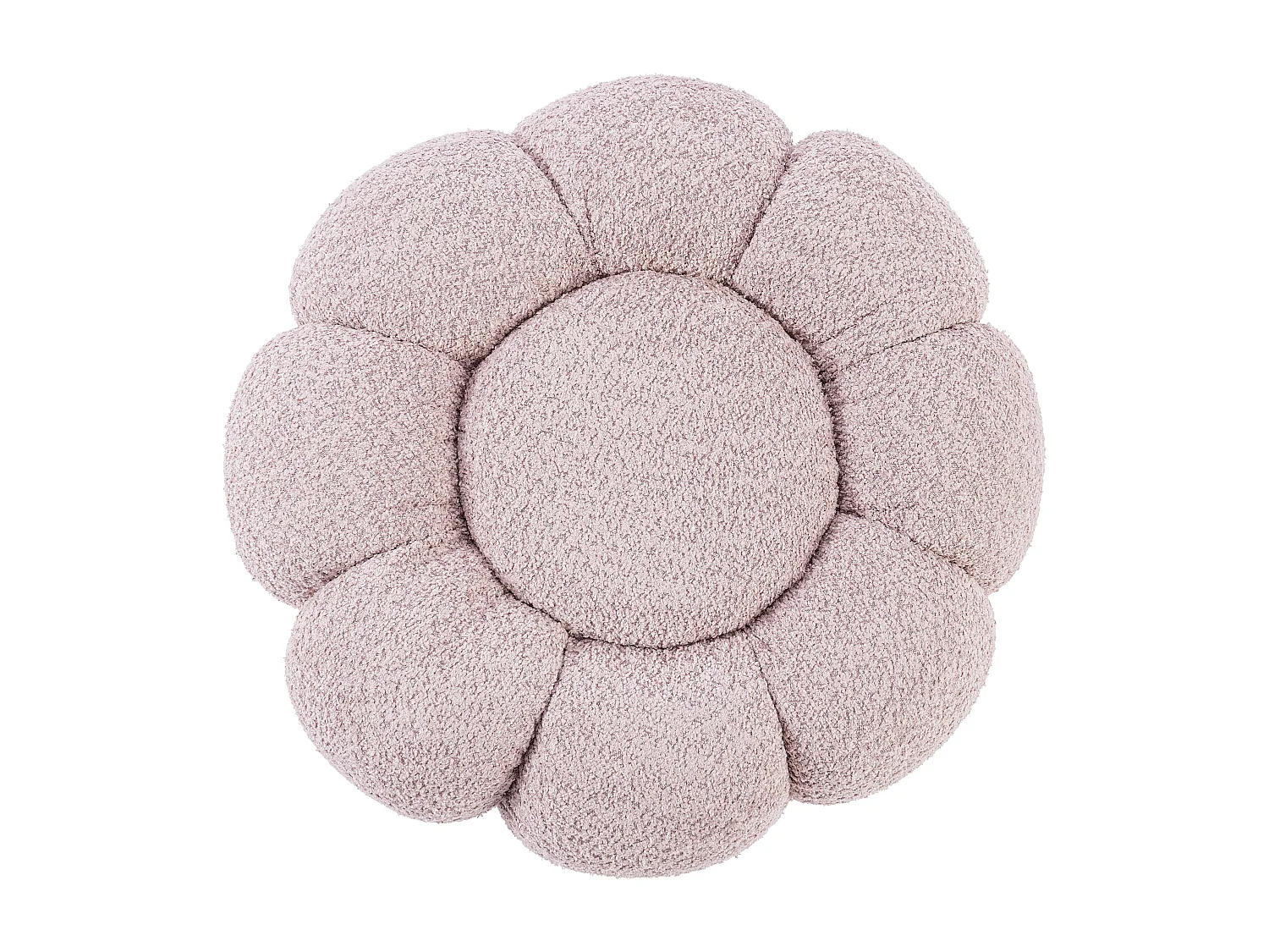 Pouf FLORE – Élégance douce en tissu bouclette-Rose clair