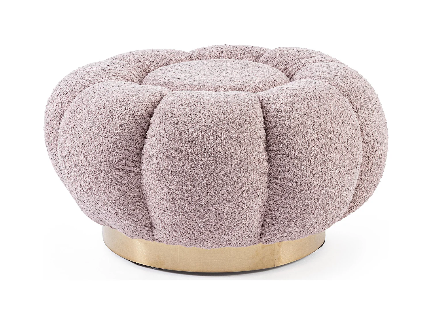 Pouf FLORE – Élégance douce en tissu bouclette-Rose clair