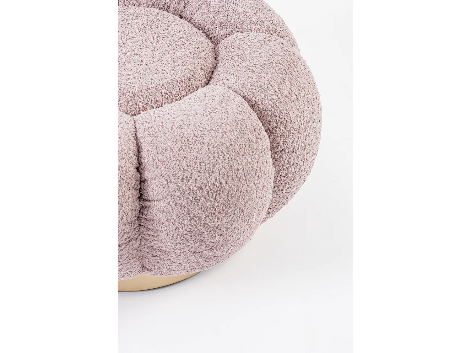 Pouf FLORE – Élégance douce en tissu bouclette-Rose clair