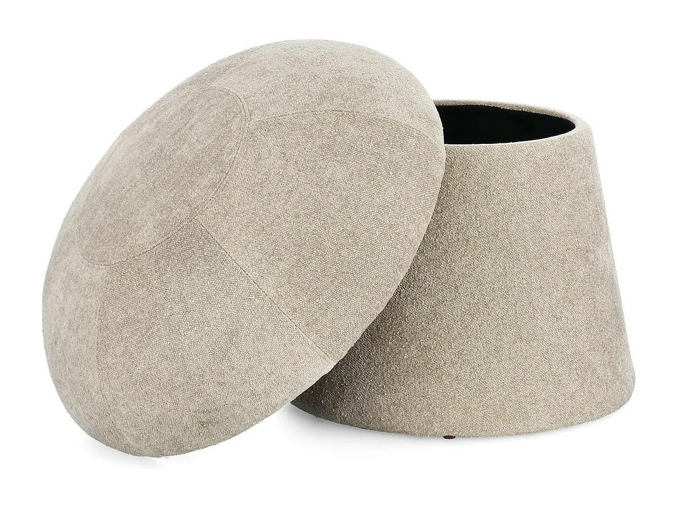 Pouf rond en tissu avec rangement D45 - CHUPS