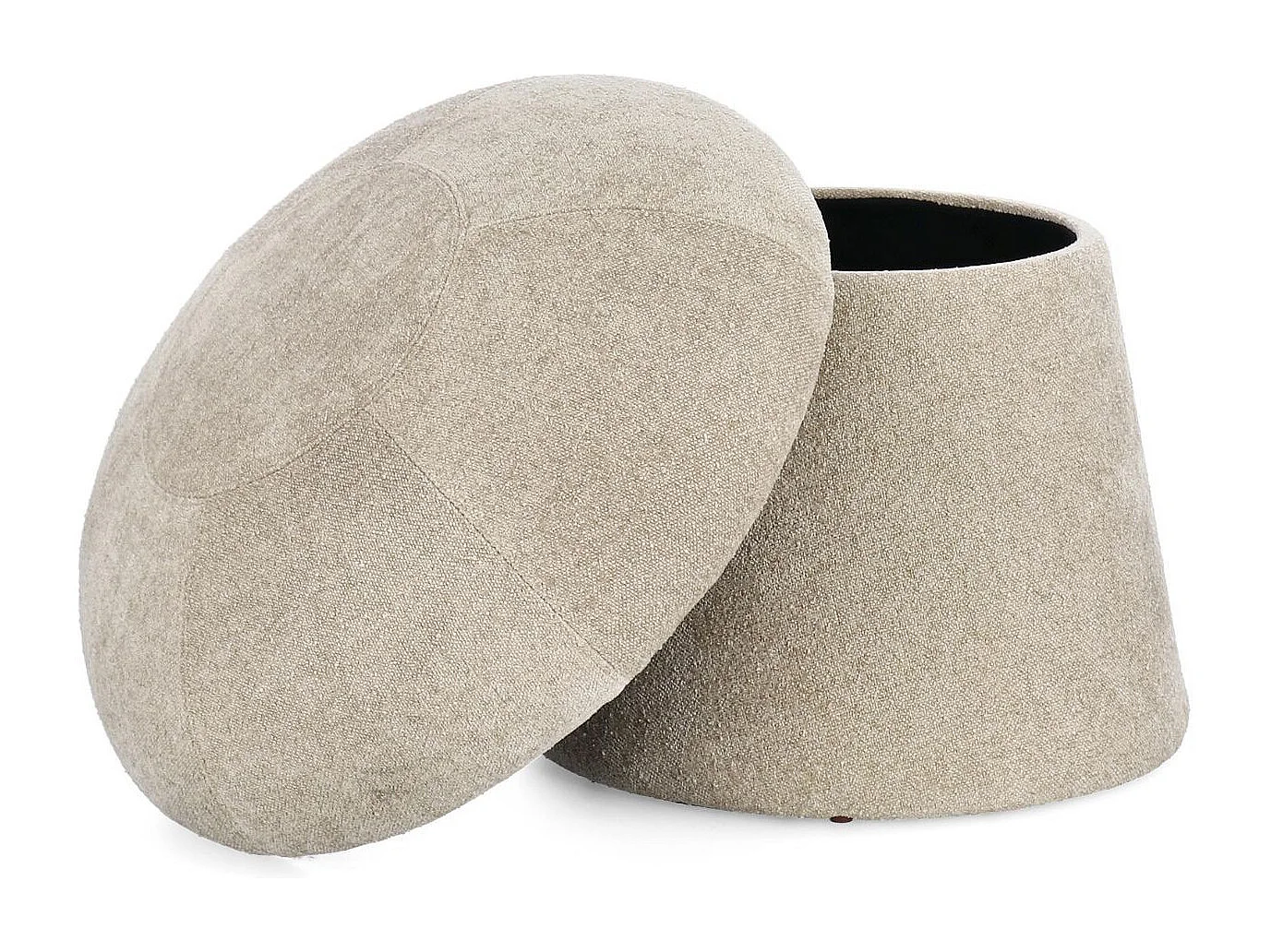 Pouf rond en tissu avec rangement D45 - CHUPS