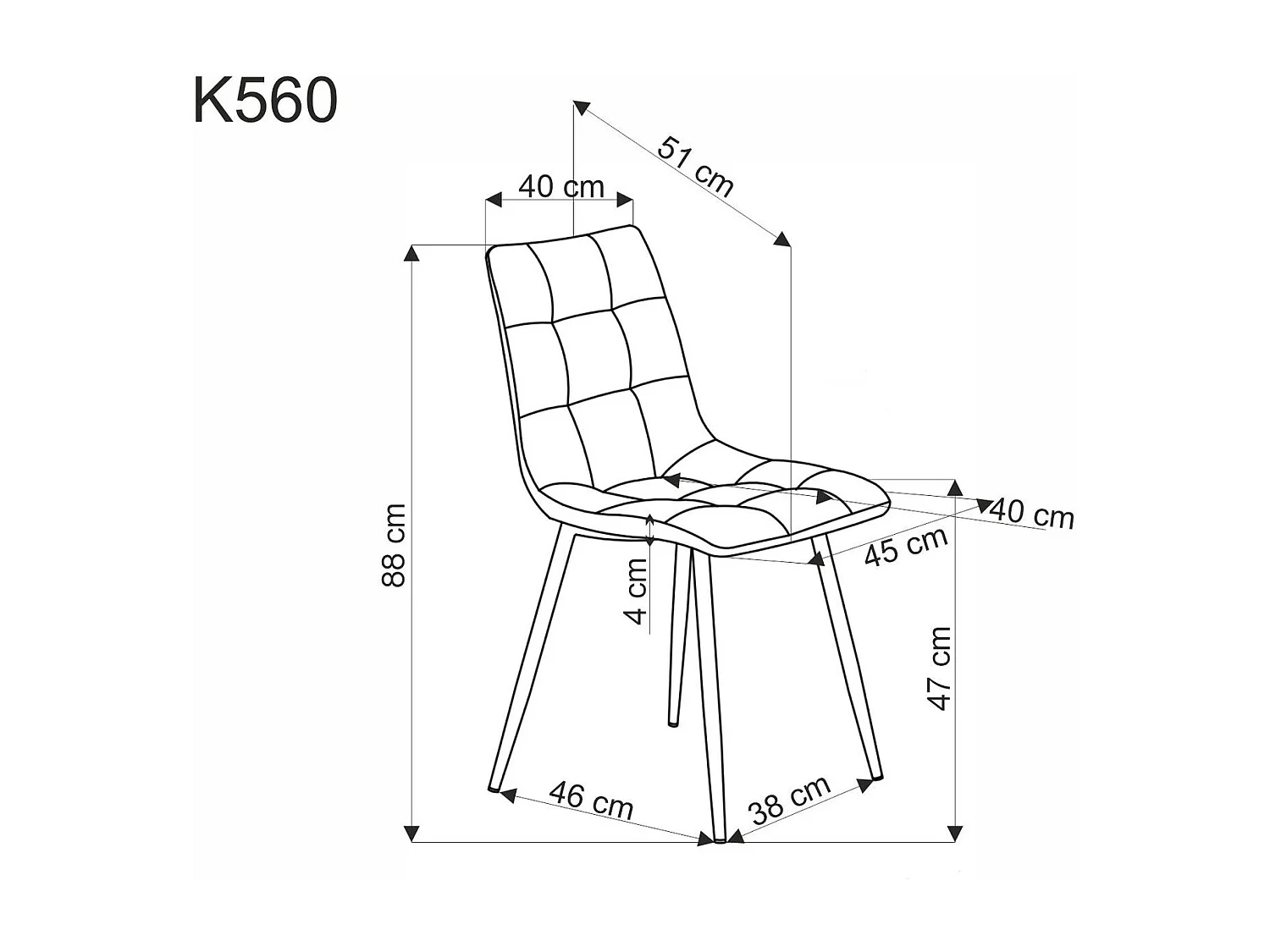 Krzesło tapicerowane K560 beżowe