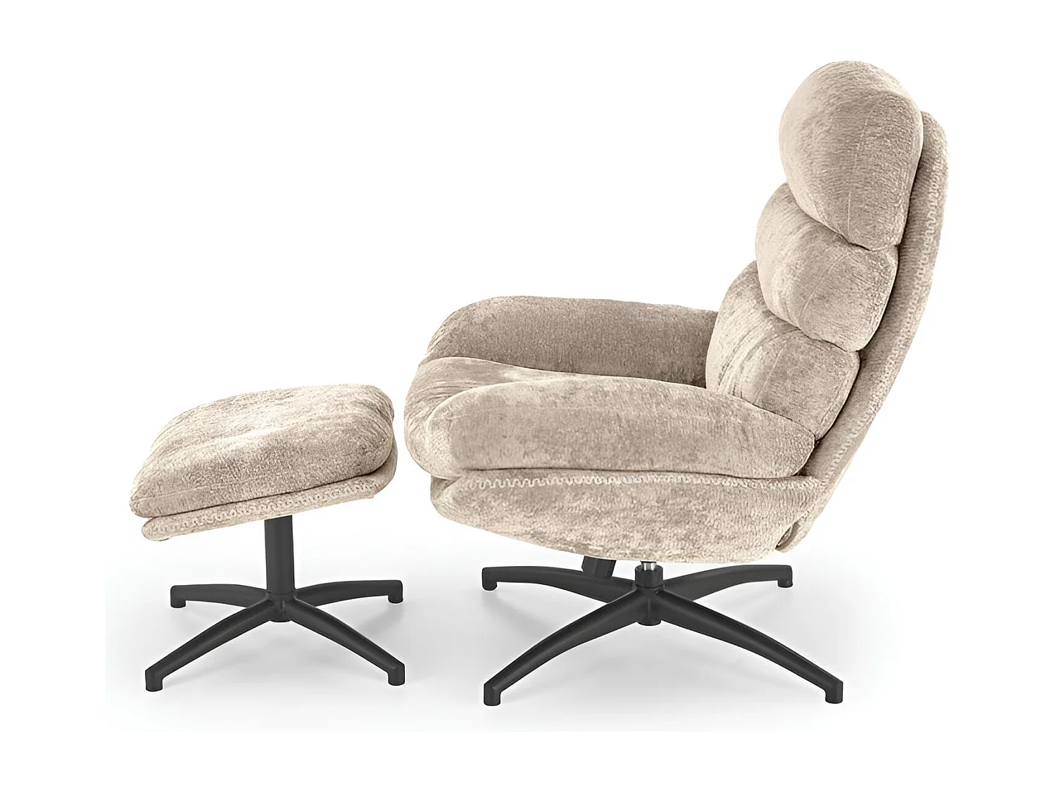 Fotel DARIO beżowy z podnóżkiem