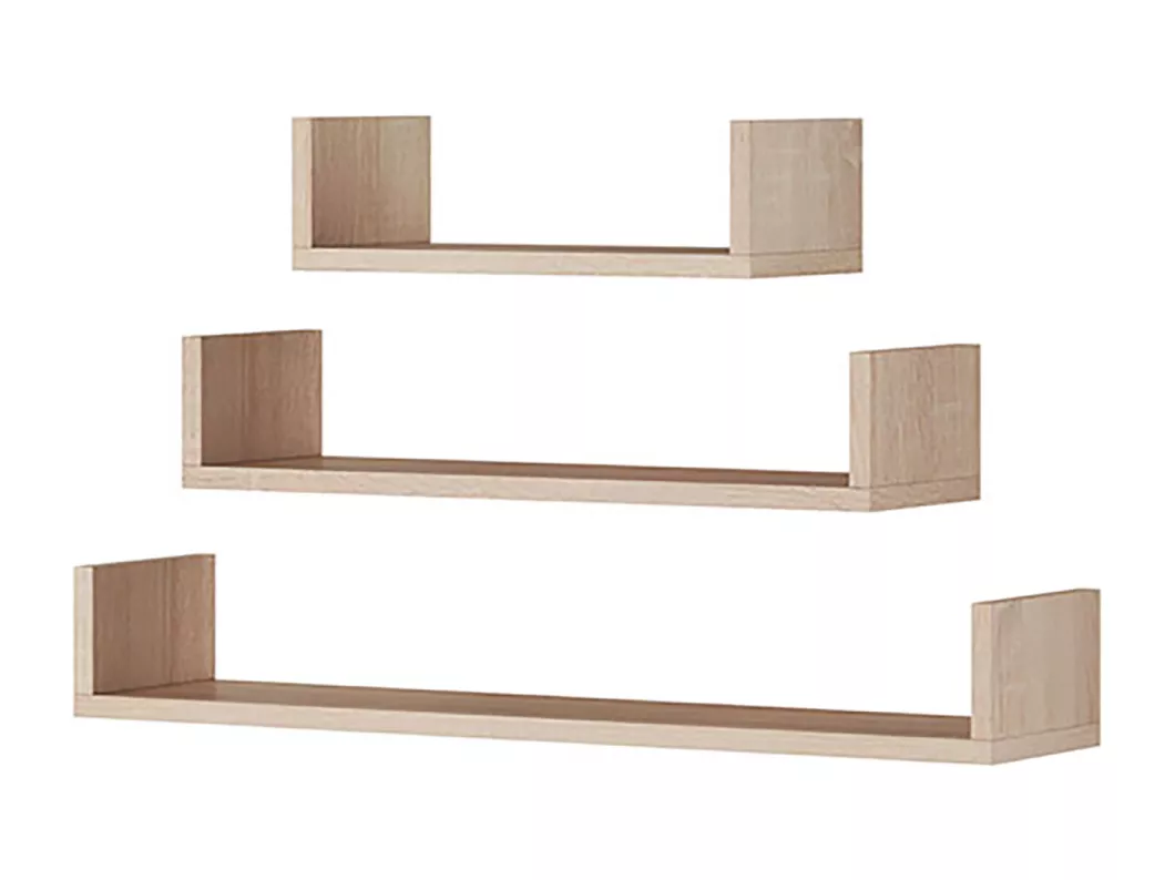 Kauf Unique WANDREGAL 3-er Set Trio eiche sonoma 40 / 60 / 80 cm / 18 cm / 12 cm