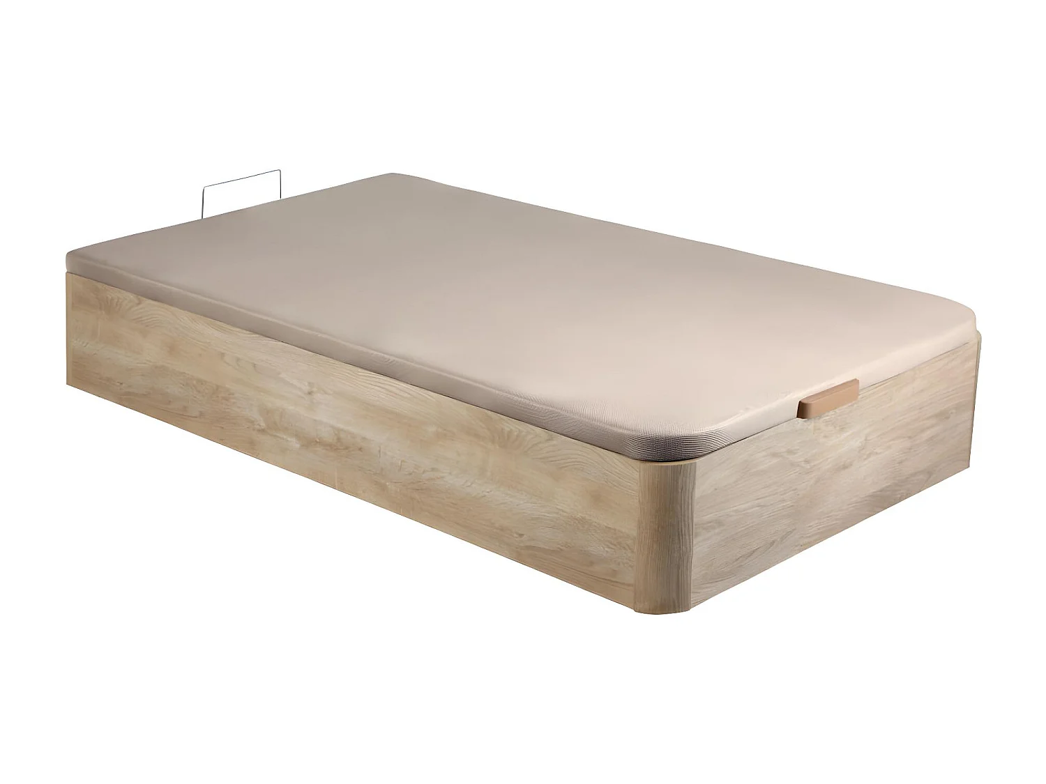 Ensemble 90 x 200 cm sommier coffre naturel clair + matelas ressorts ensachés ép.22cm - PRESTIGE de YSMÉE