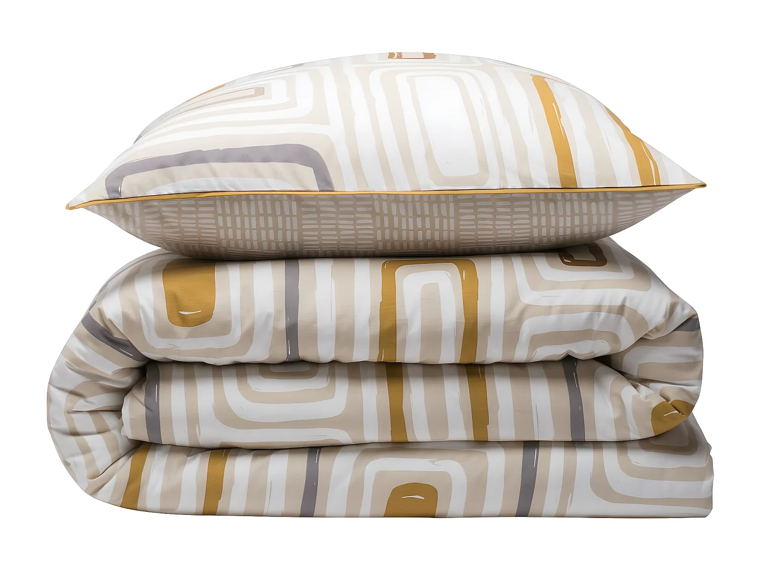 Parure de lit 2 personnes géométrique réversible 240x220cm