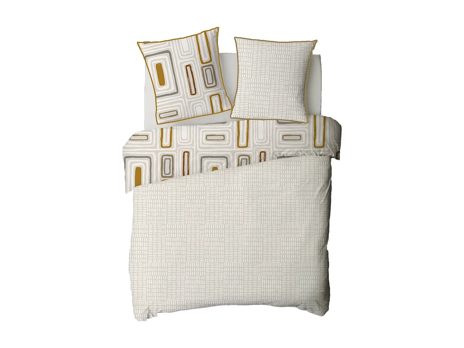 Parure de lit 2 personnes géométrique réversible 240x220cm