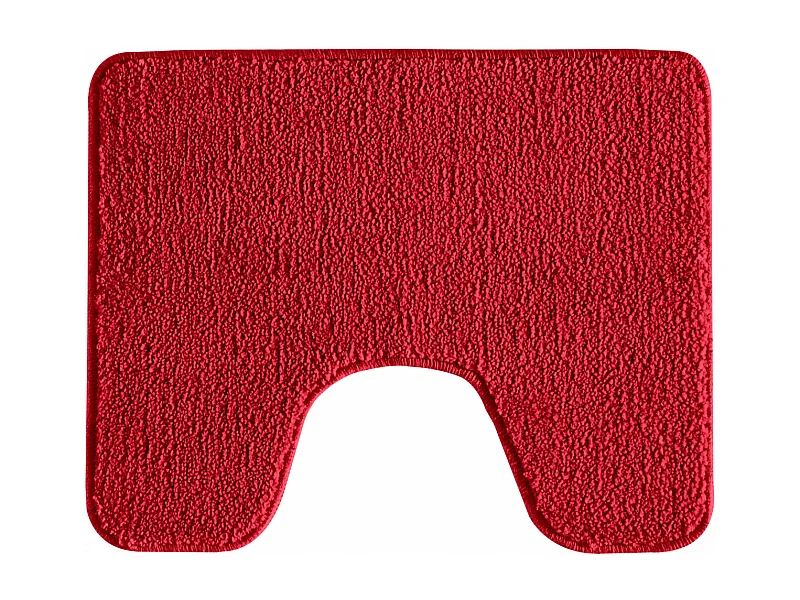 Tapis de toilette uni en polyester rouge 50x40cm
