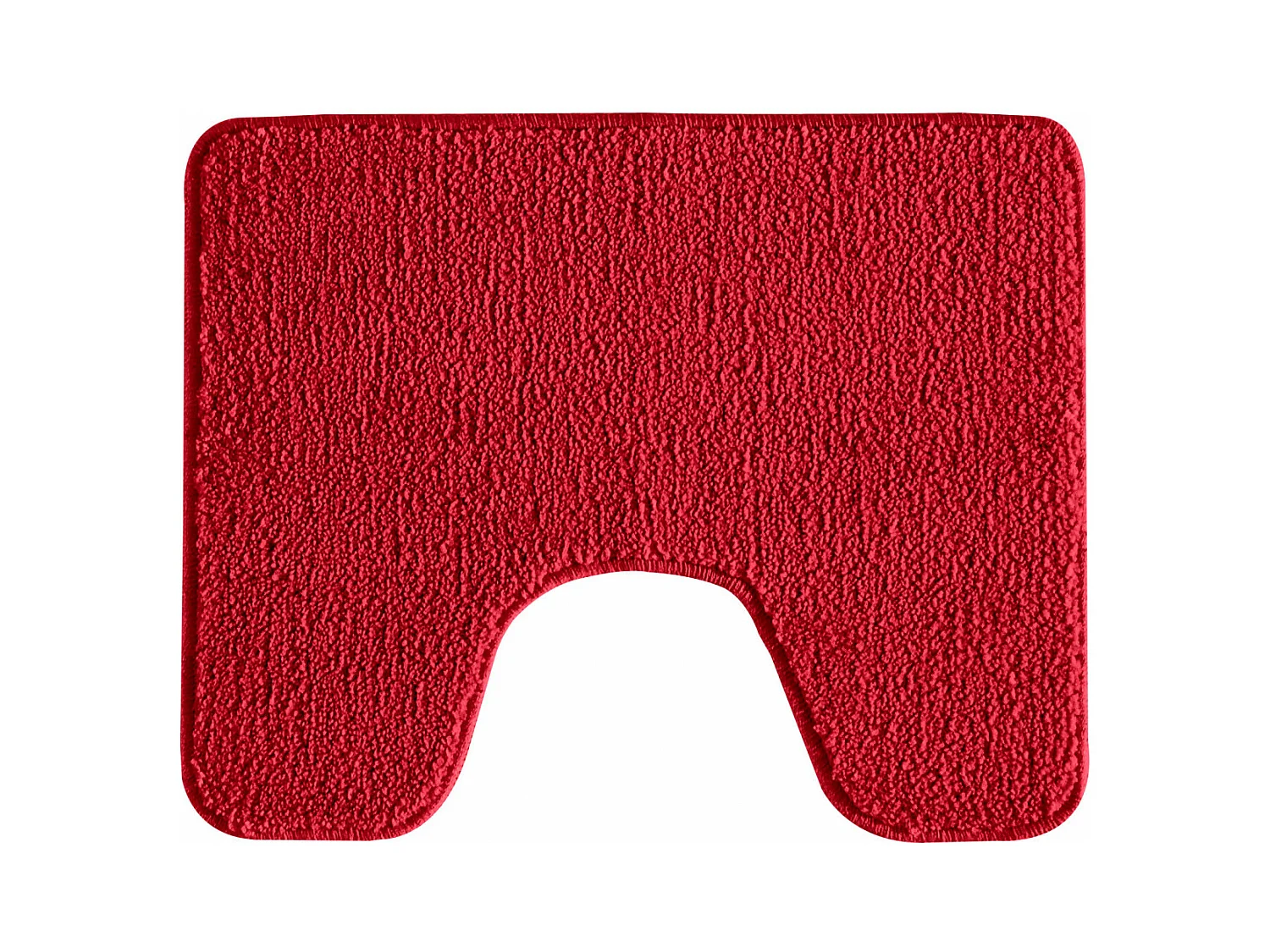 Tapis de toilette uni en polyester rouge 50x40cm