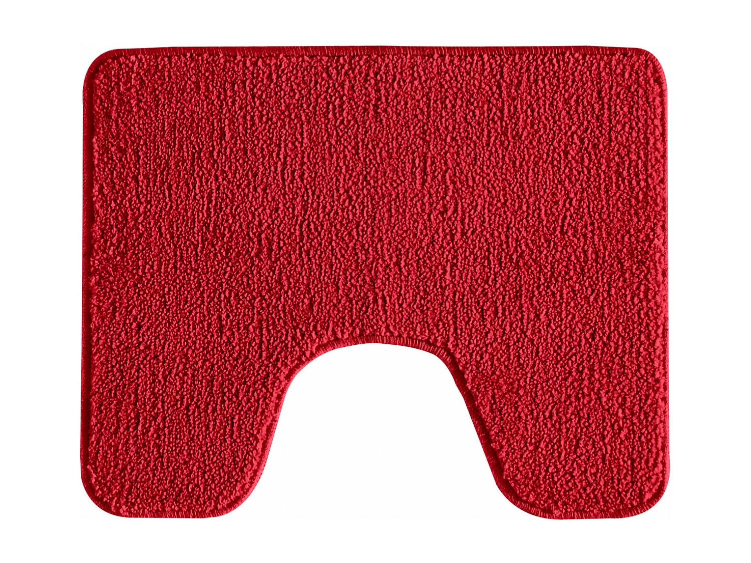 Tapis de toilette uni en polyester rouge 50x40cm