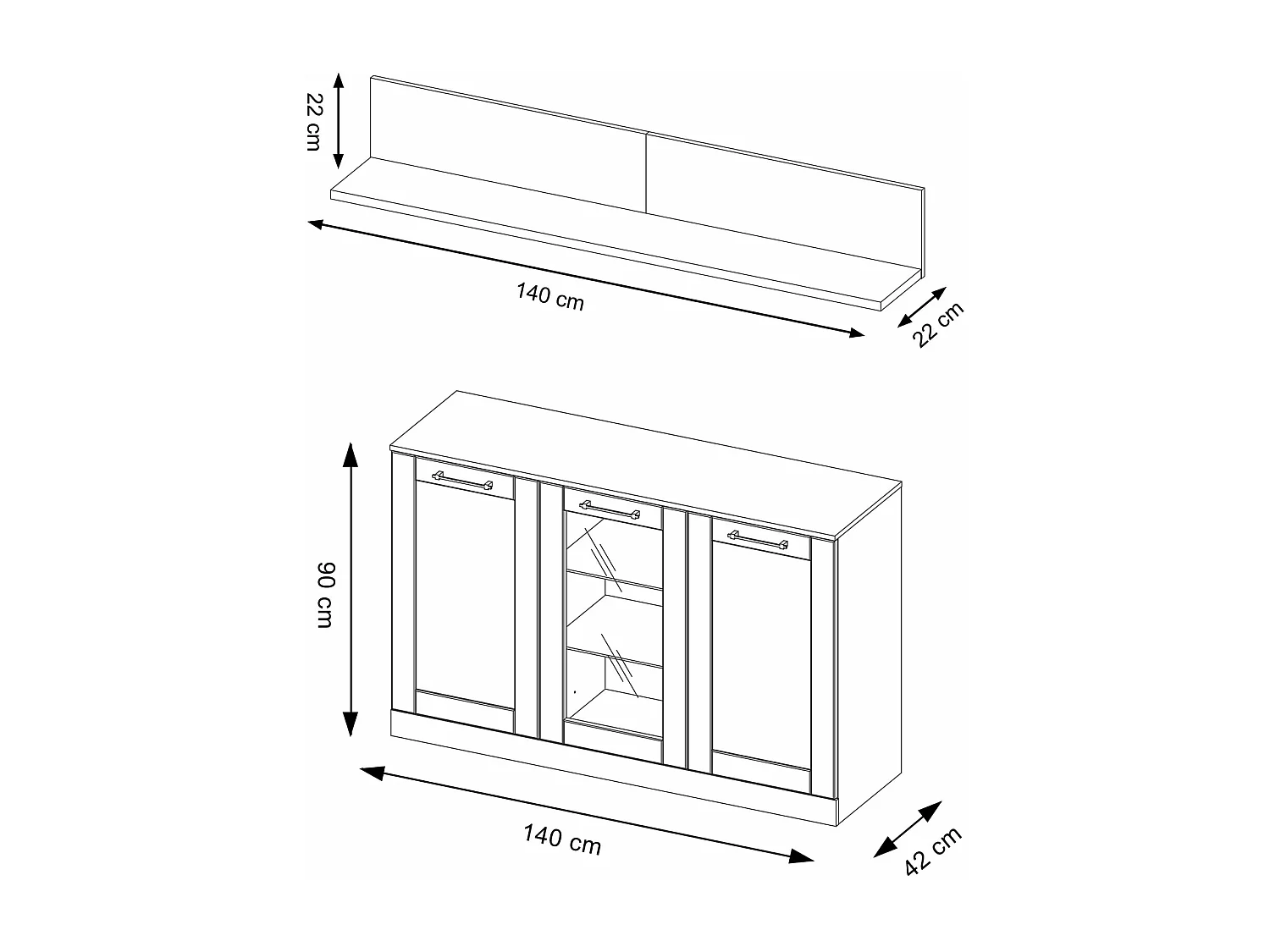 WOHNZIMMER-SET Cozy Eiche Rustikal 3-teilig