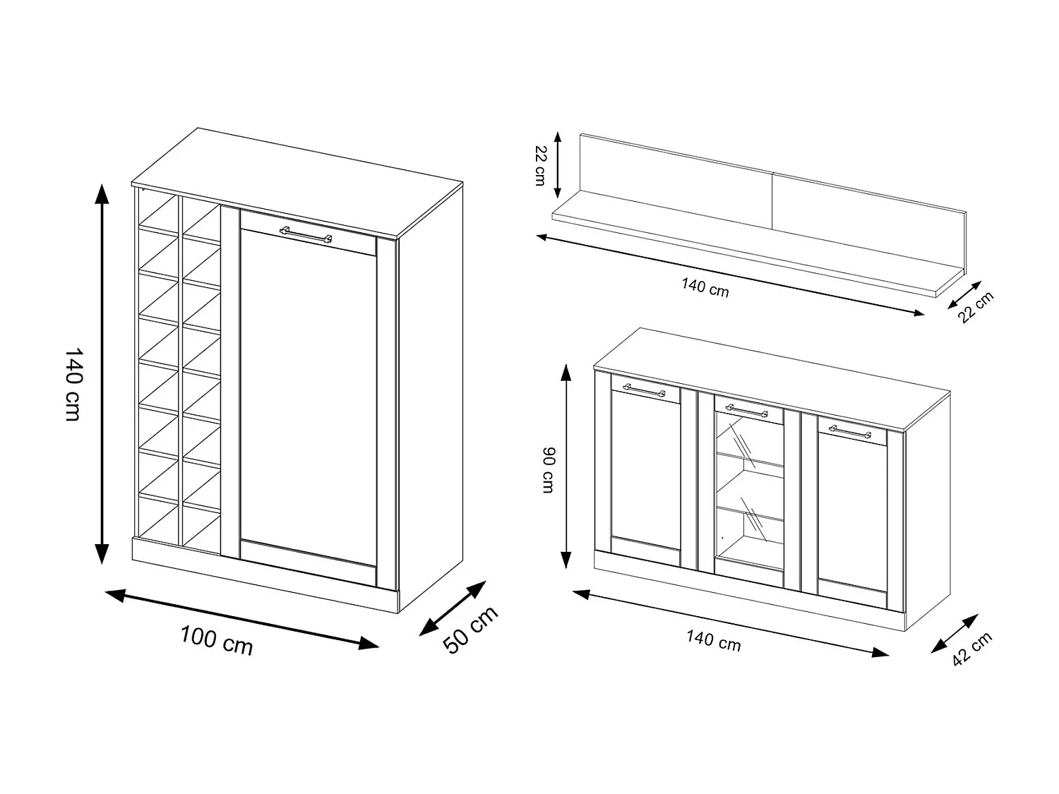 WOHNZIMMER-SET Cozy 10 Eiche Rustikal 5-teilig