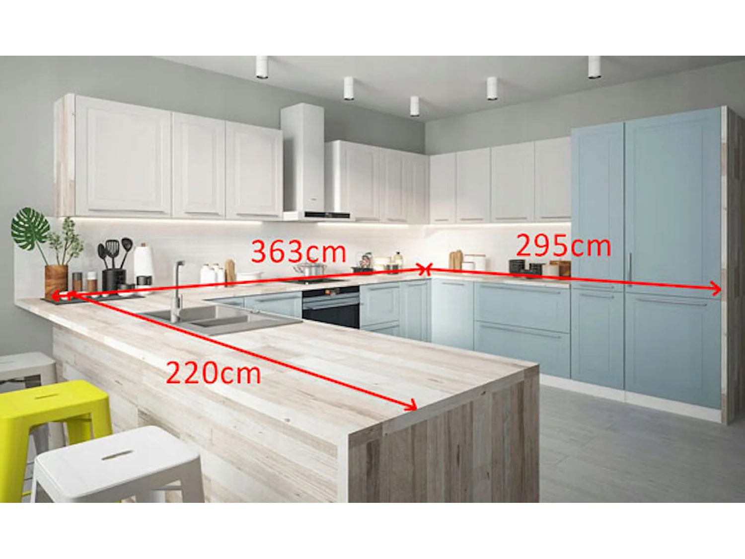 WINKELKÜCHE Rimini weiß / pastellblau - reinweiß matt 19-teilig