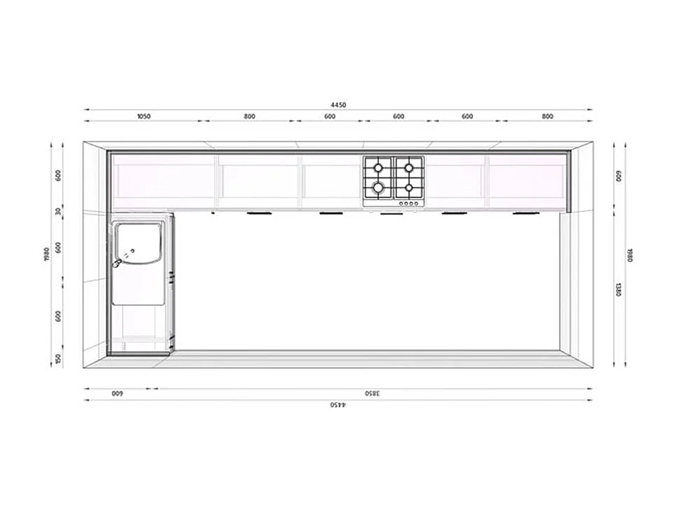 WINKELKÜCHE Bari weiß - schwarz / reinweiß matt - schwarz glas 15-teilig