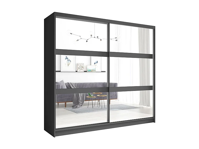 SCHIEBETÜRENSCHRANK Fino graphit 230 / 62 / 215cm