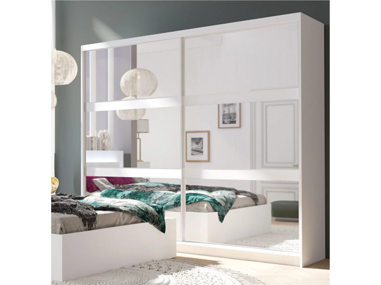 SCHIEBETÜRENSCHRANK Fino weiß 230 / 62 / 215cm