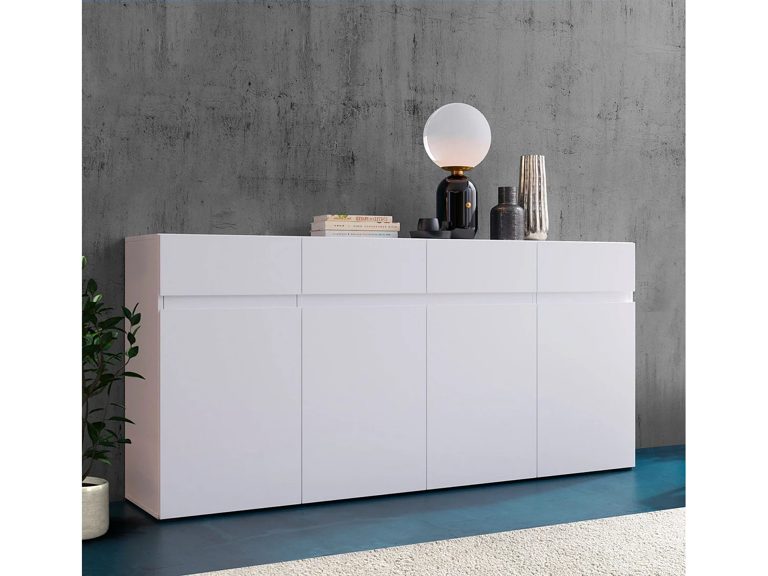 SIDEBOARD Rimini weiß 180 / 40 / 86cm