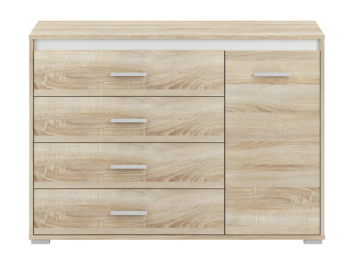 KOMMODE Avo Sonoma Eiche, Absetzung austauschbar 120 / 34 / 85cm