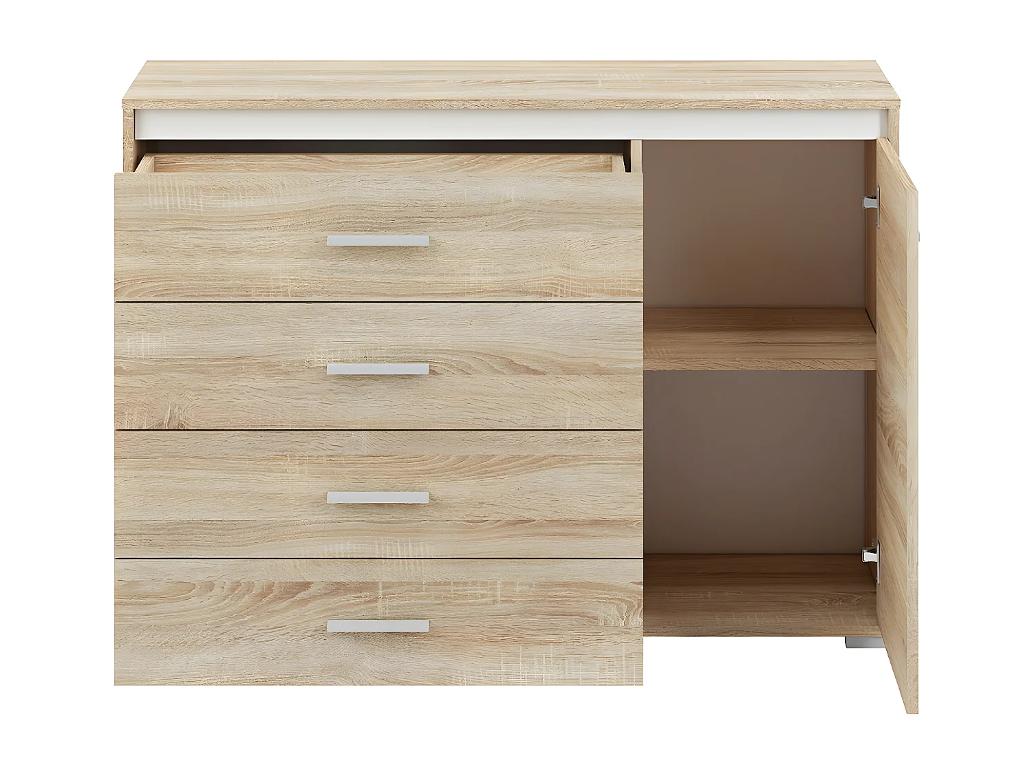 KOMMODE Avo Sonoma Eiche, Absetzung austauschbar 120 / 34 / 85cm