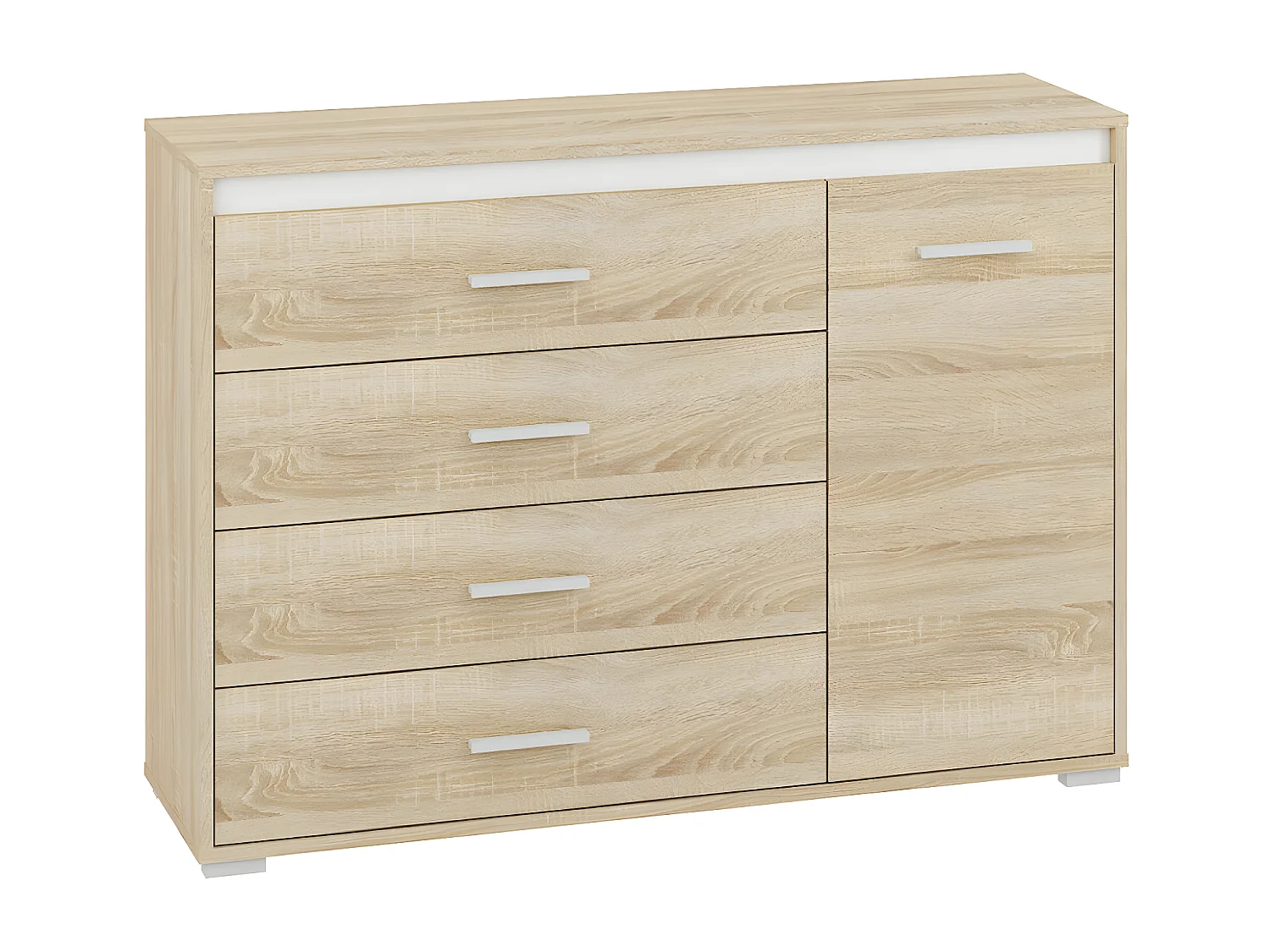 KOMMODE Avo Sonoma Eiche, Absetzung austauschbar 120 / 34 / 85cm