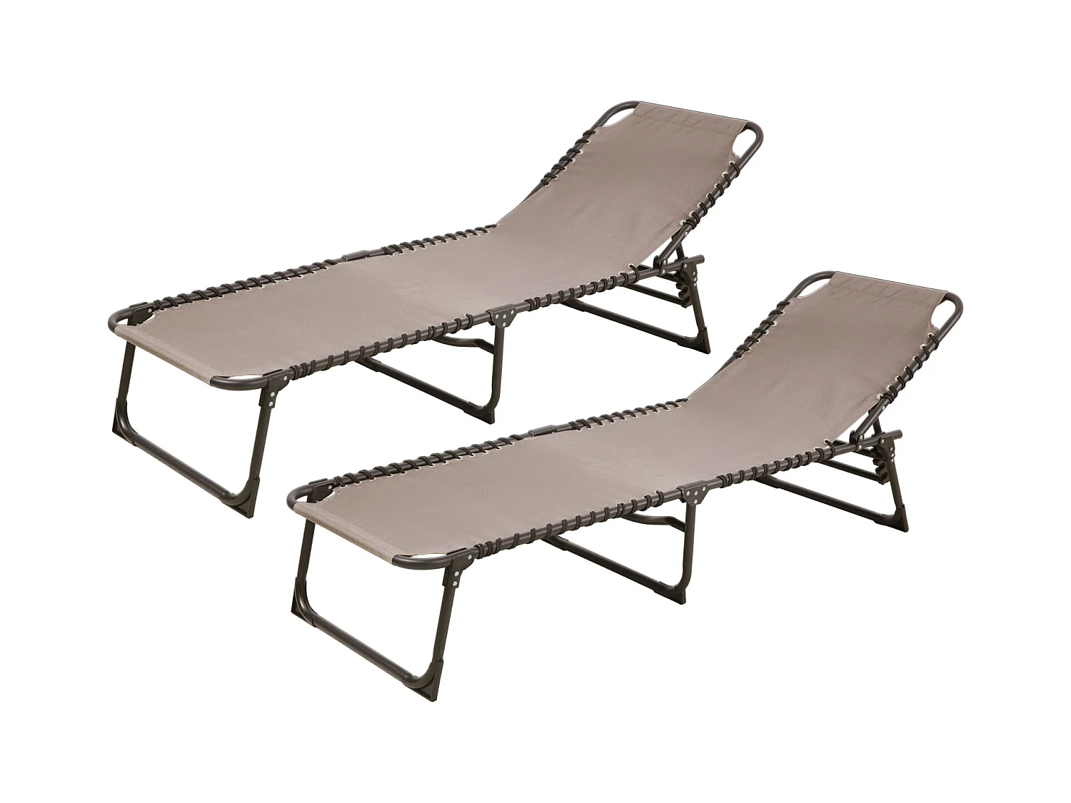 Set de 2 chaises longues de jardin pliable