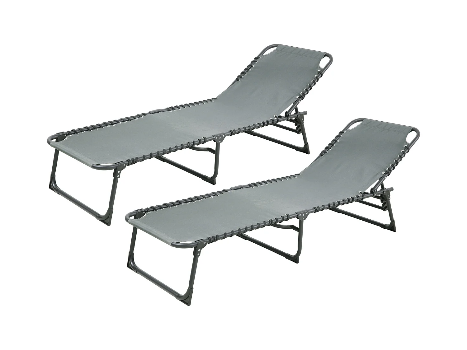 Set de 2 chaises longues de jardin pliable