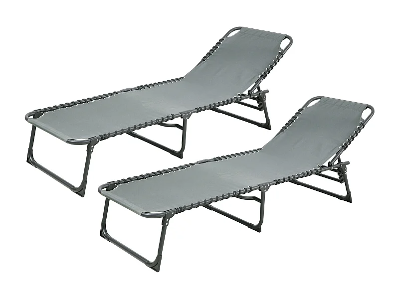 Set de 2 chaises longues de jardin pliable