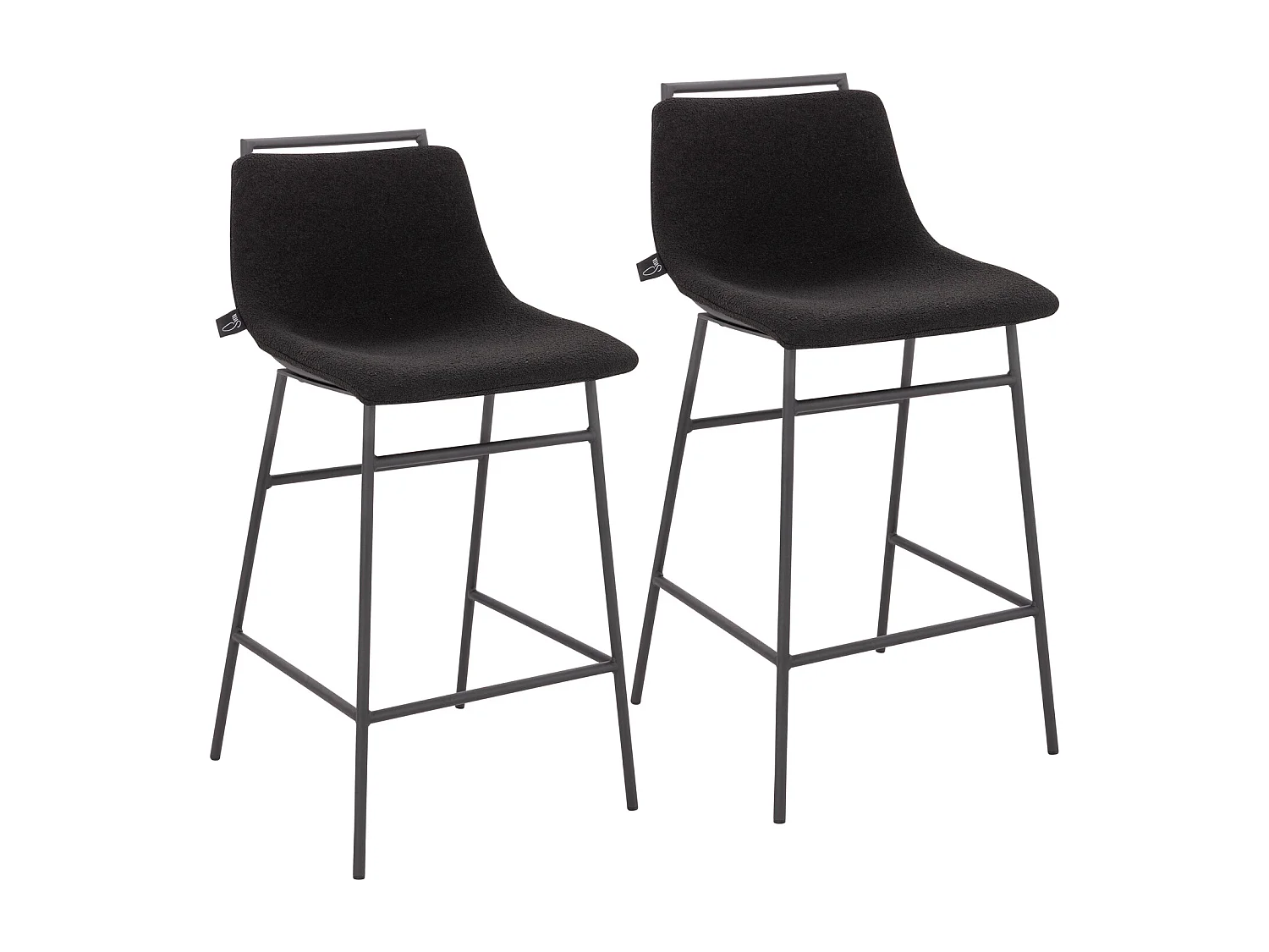 Lot de 2 tabourets de bar avec dossier Repose-pieds Boucle