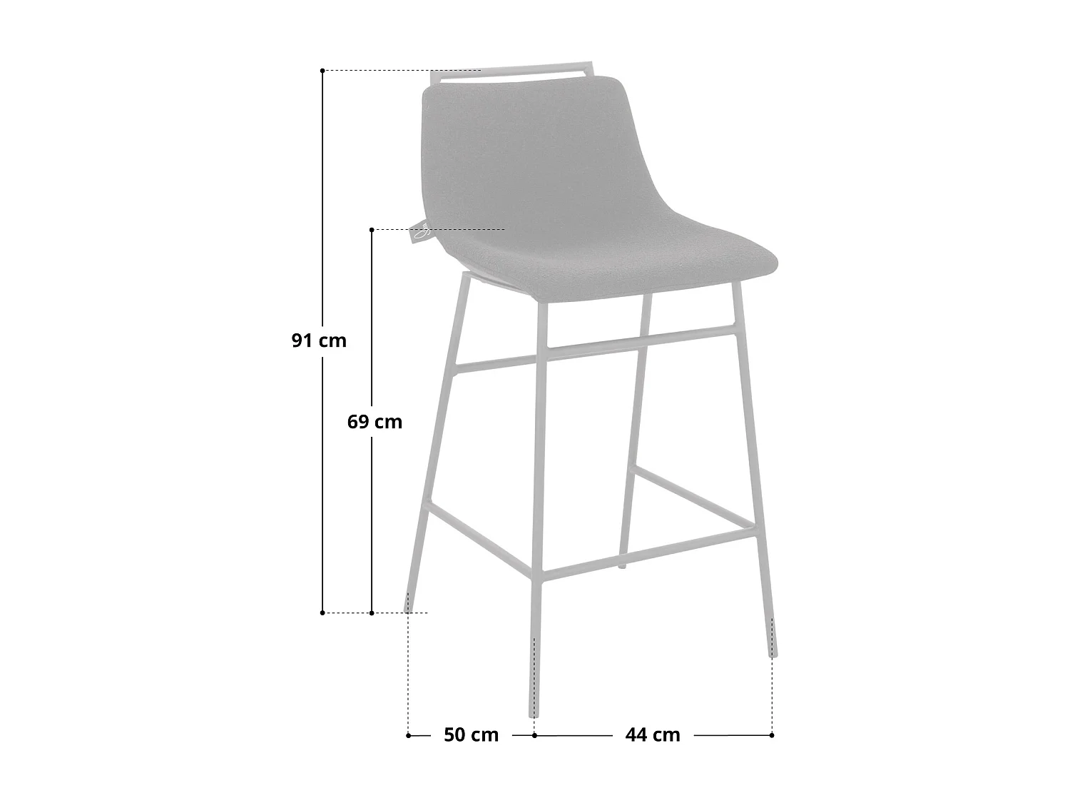 Lot de 2 tabourets de bar avec dossier Repose-pieds Boucle