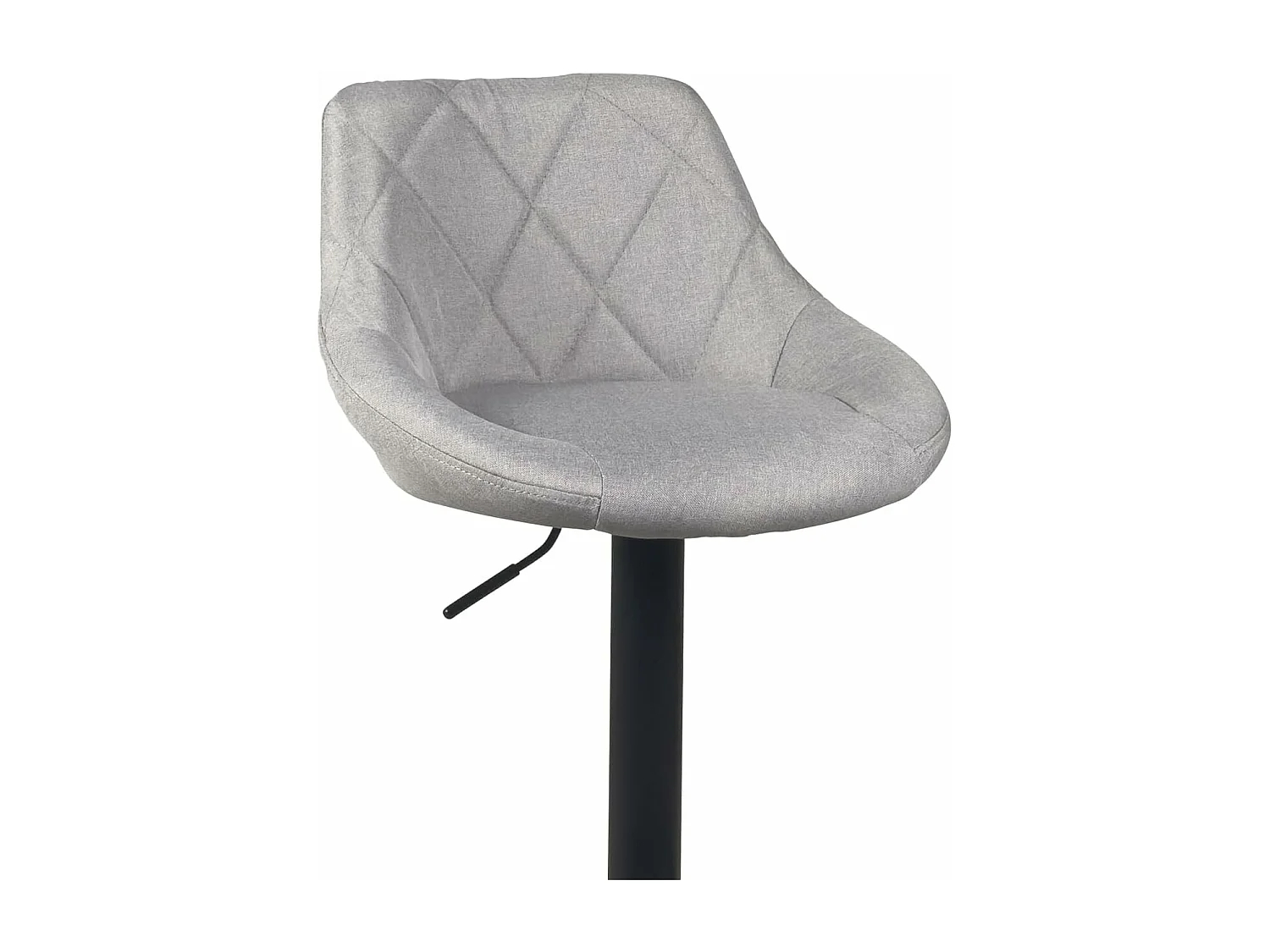 Lot 2 chaises de bar, tissu rembourré matelassé , pivotant, hauteur réglable pied noir LUTI (gris)