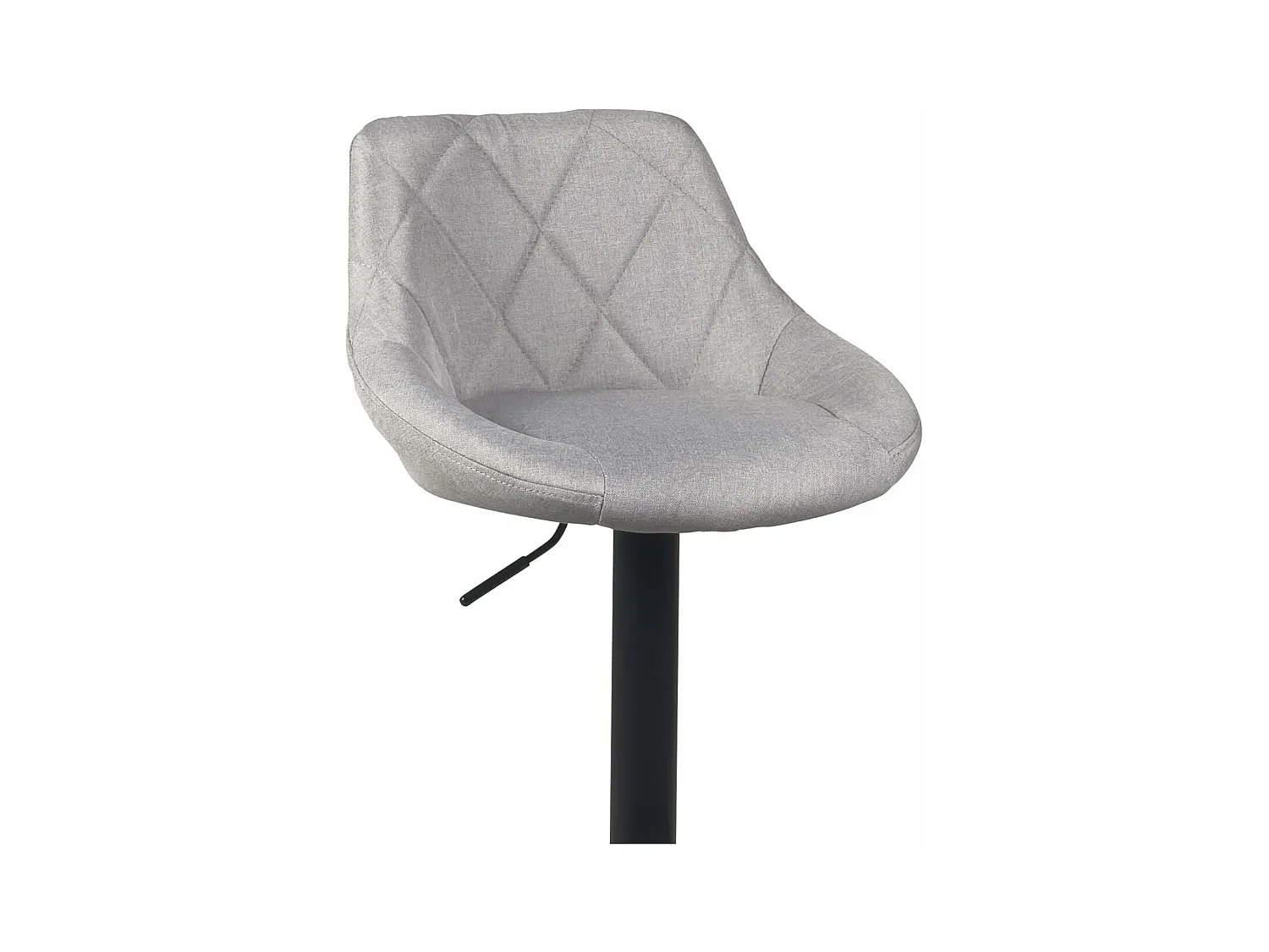 Lote de 2 sillas de bar con asiento acolchado de tela acolchada, giratorio, altura ajustable con base negra LUTI (gris)