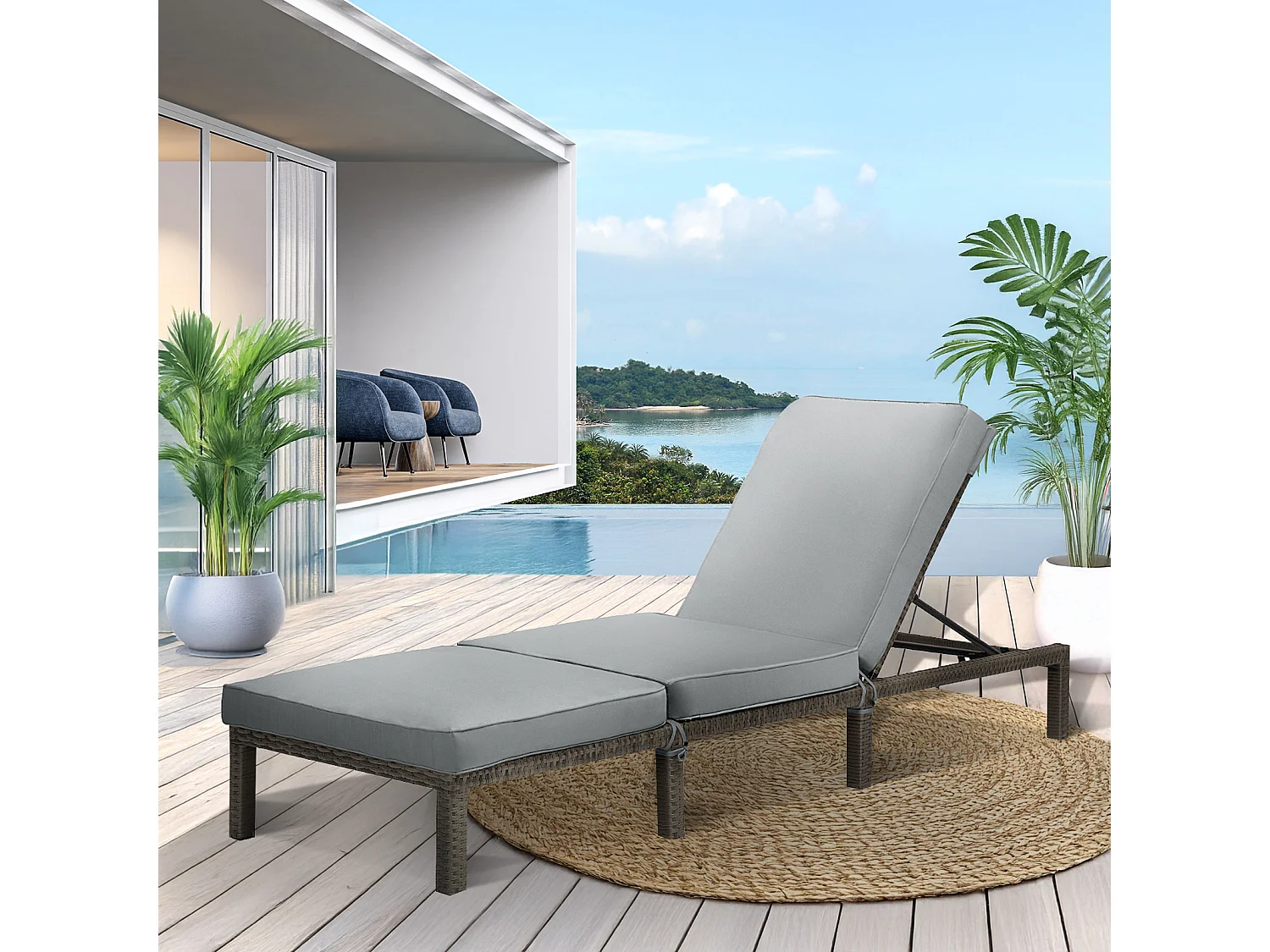 Set de 2 chaises longues de jardin