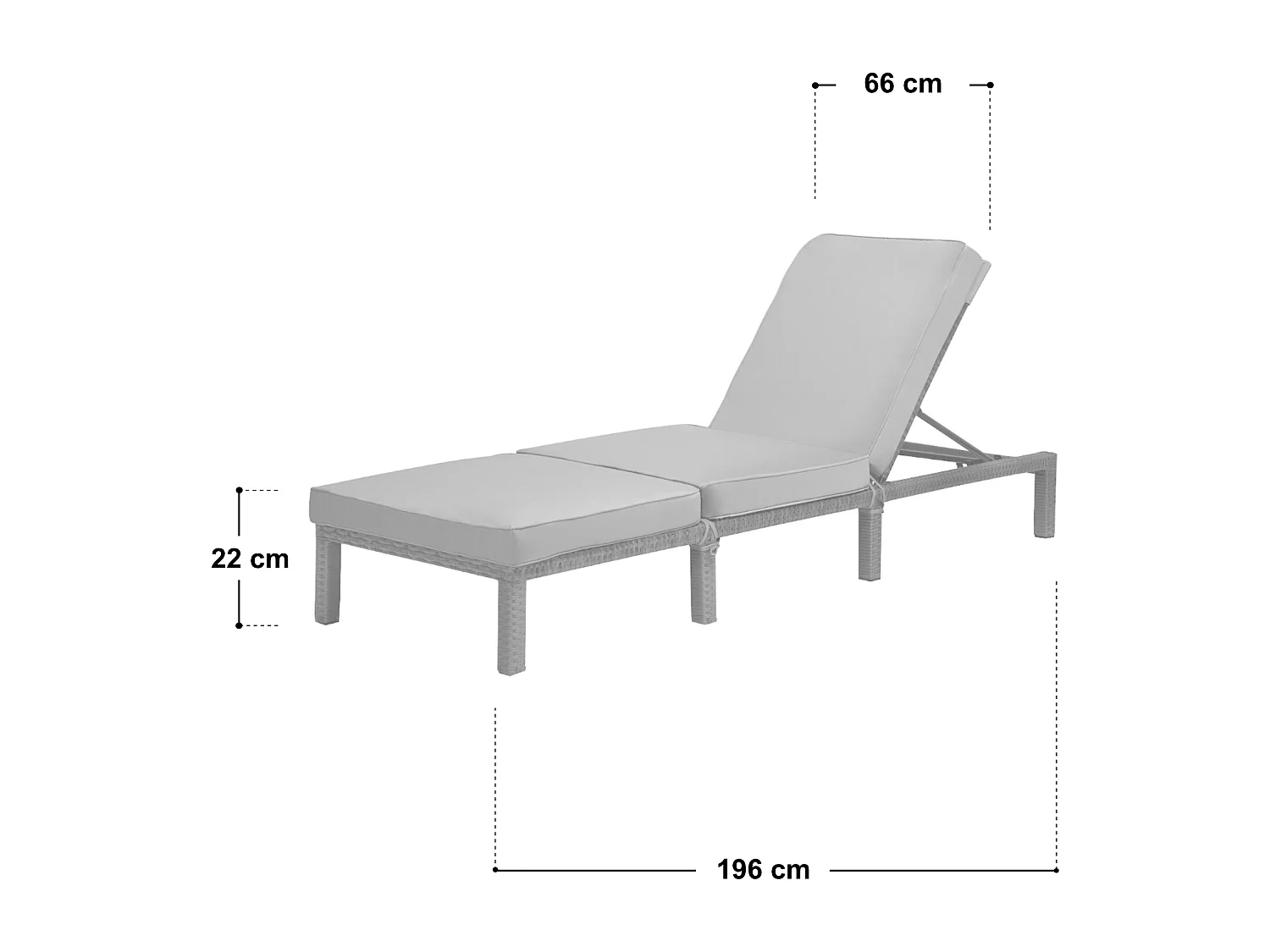 Set de 2 chaises longues de jardin