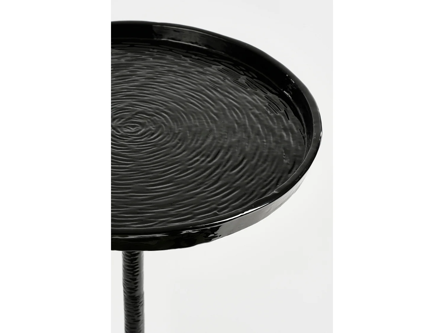 Bijzettafel van gerecycled aluminium - 34 x 34 x 58 - Zwart - COLIN