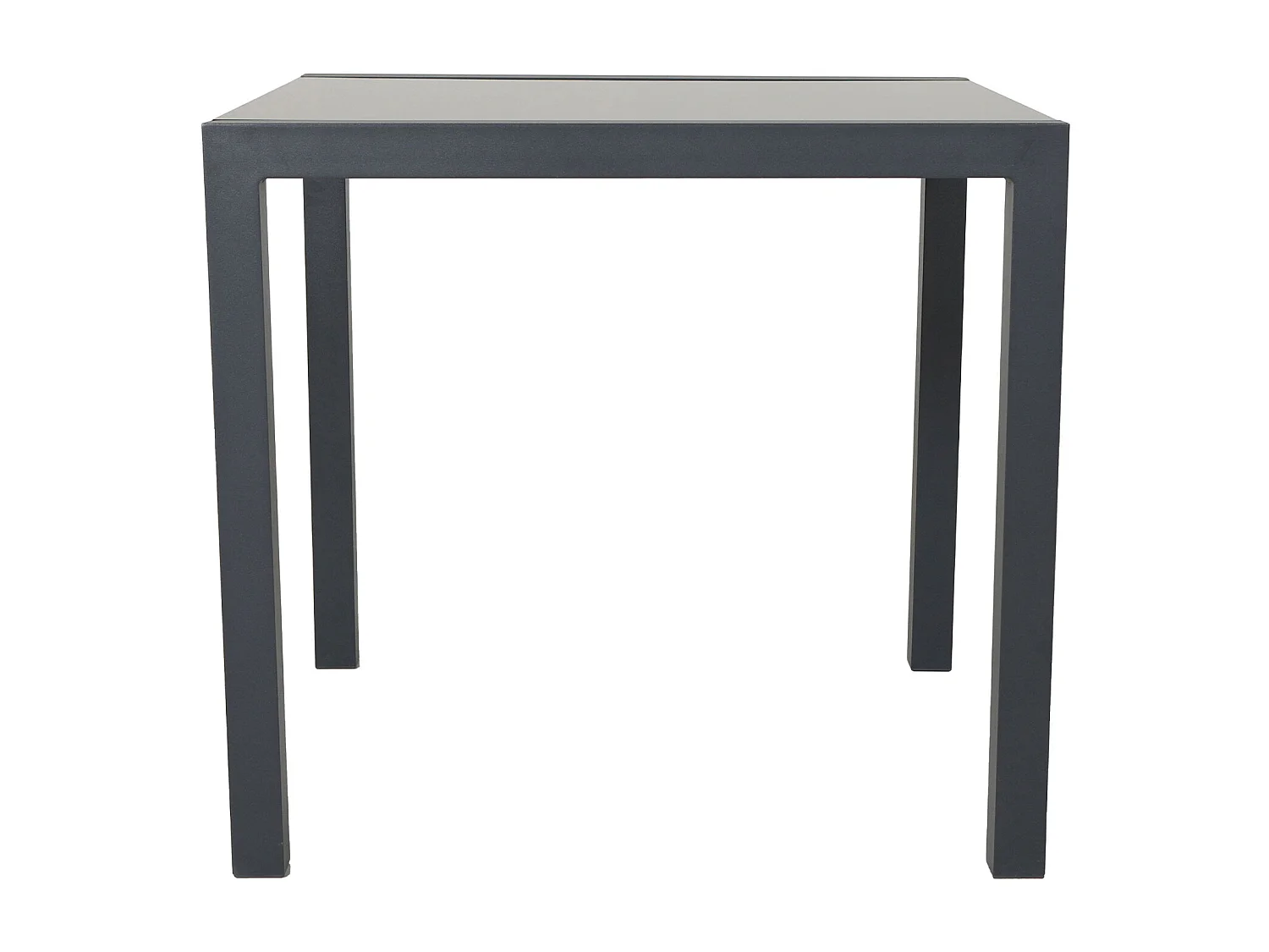Table de jardin en aluminium avec plateau en verre