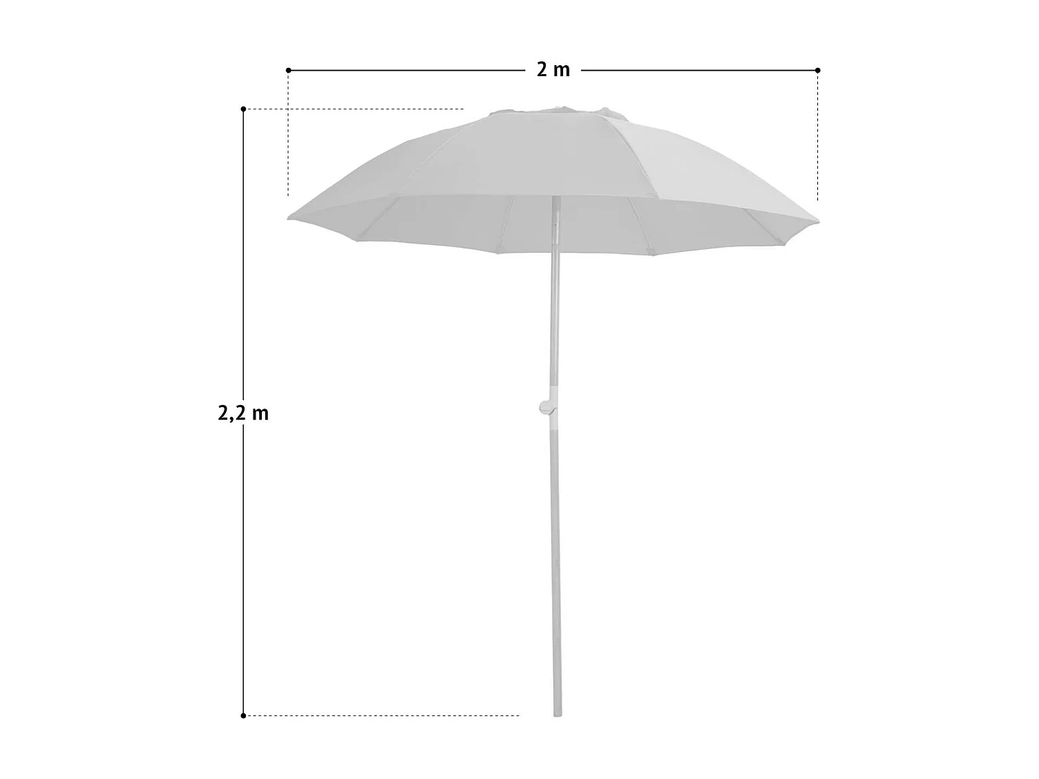 Parasol Bambou 2m Inclinable