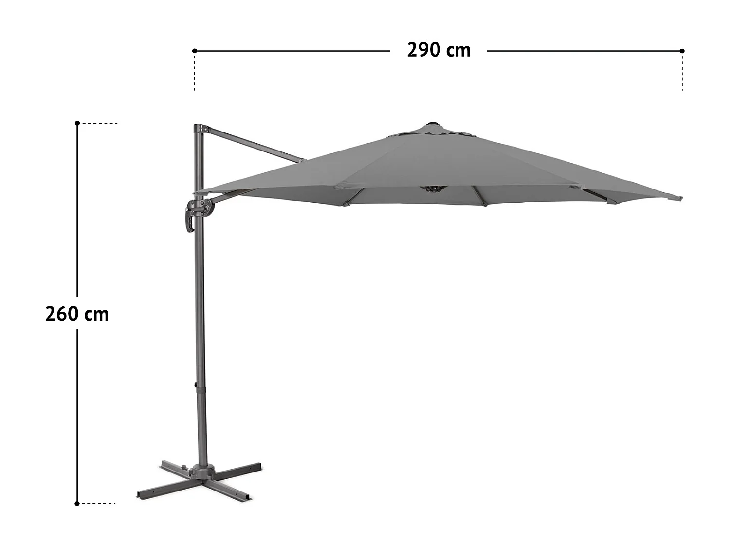 Parasol alu pivotant