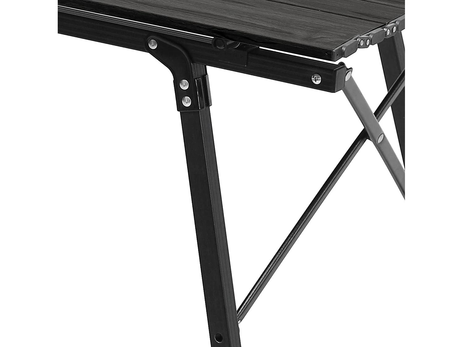 Table de camping pliable JAWINIO, table pliante réglable en hauteur, aluminium noir